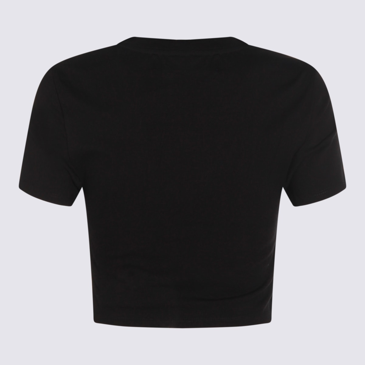 Fiorucci Mouth Print Cropped T-shirt In Black