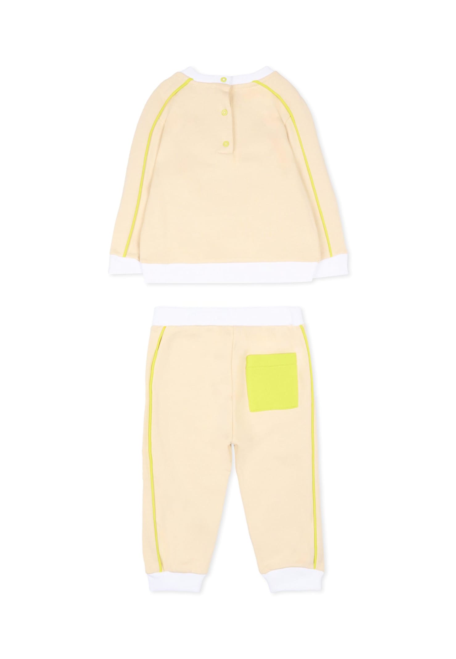 Missoni Beige Set For Kids With Logo In Yellow