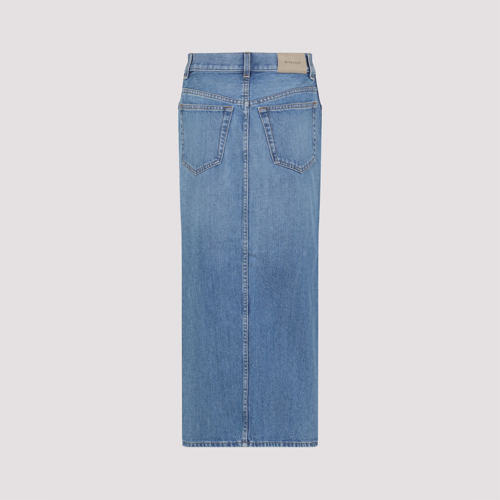 Givenchy Cotton Midi Skirt In Blue