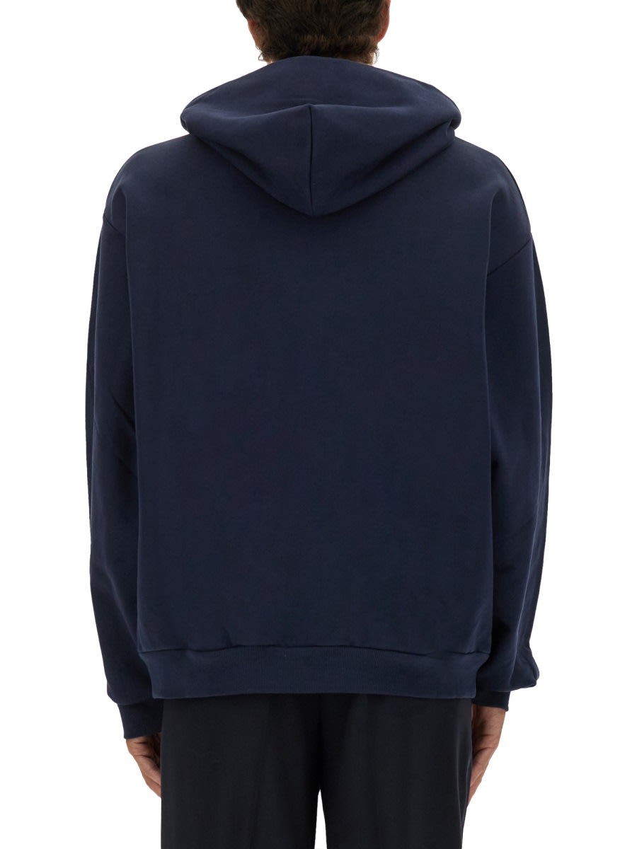 Marni Sweatshirt With Maxi Logo Print In Blue