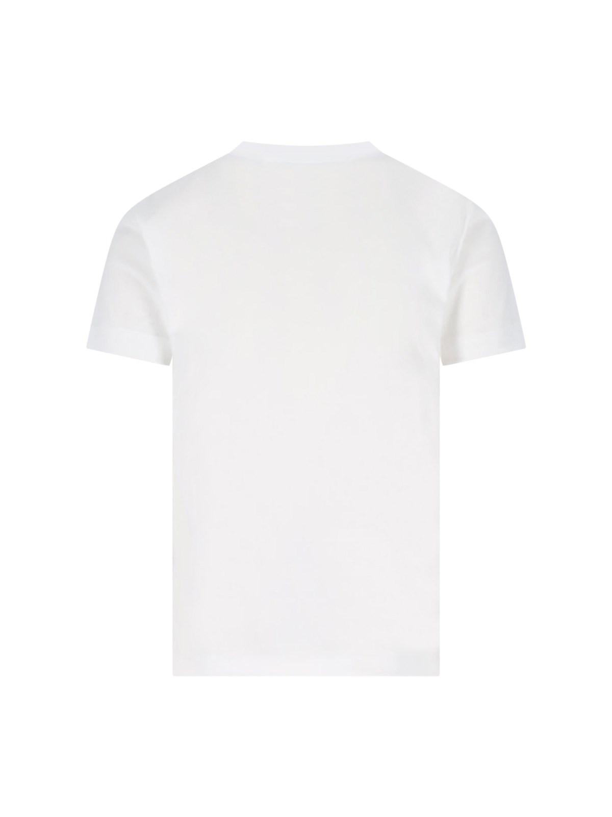 Comme Des Garçons Play Logo T-shirt With Studs In White
