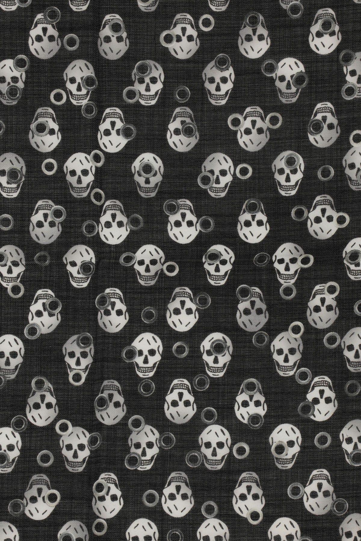 Shop Alexander Mcqueen Printed Wool Scarf In Black