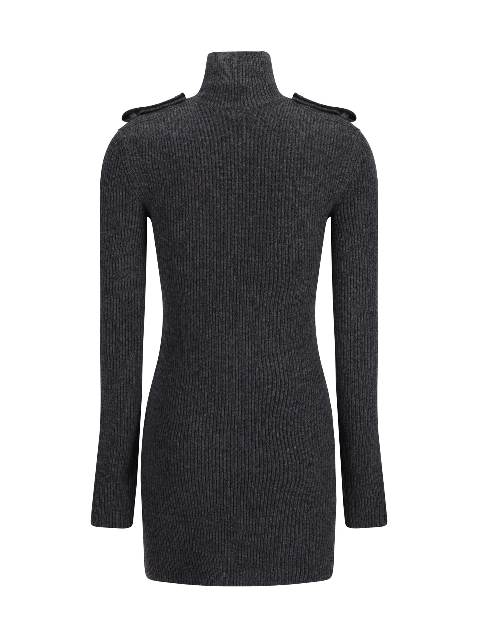 Shop Alexander Mcqueen Mini Dress In Grey Melange