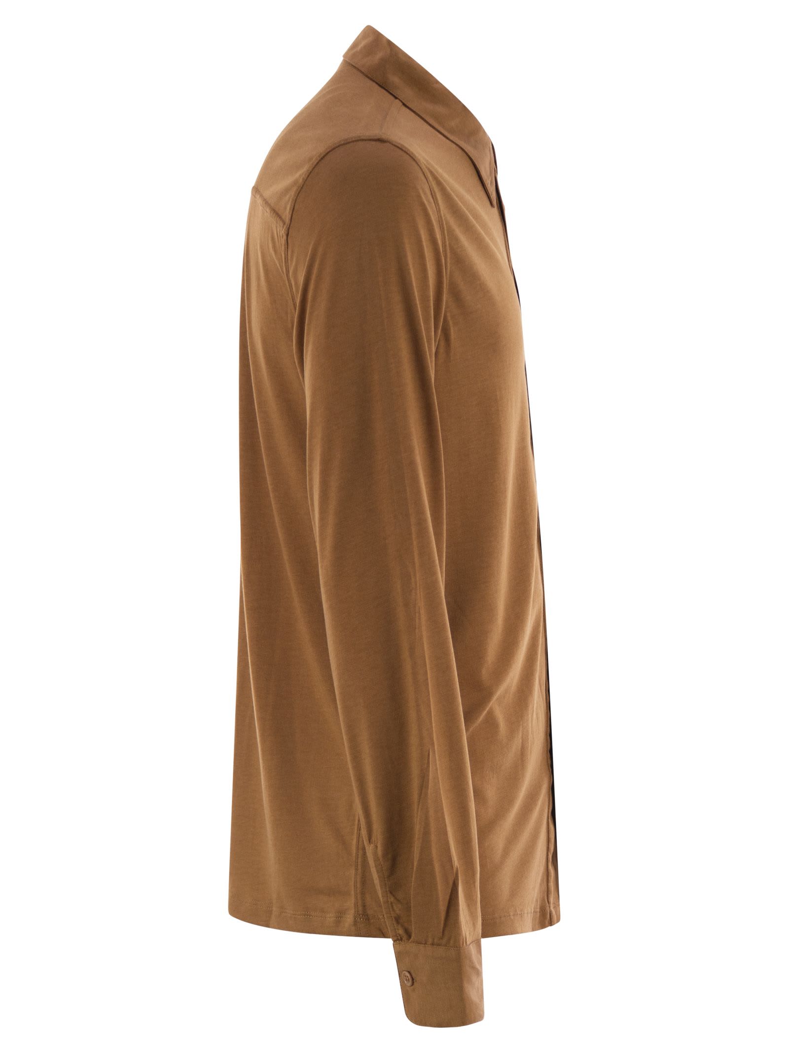 Majestic Long-sleeved Lyocell And Cotton Shirt
