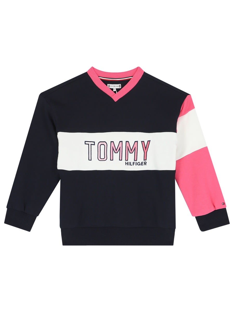 Tommy Hilfiger Colorblock Crewneck Sweatshirt In Multicolour