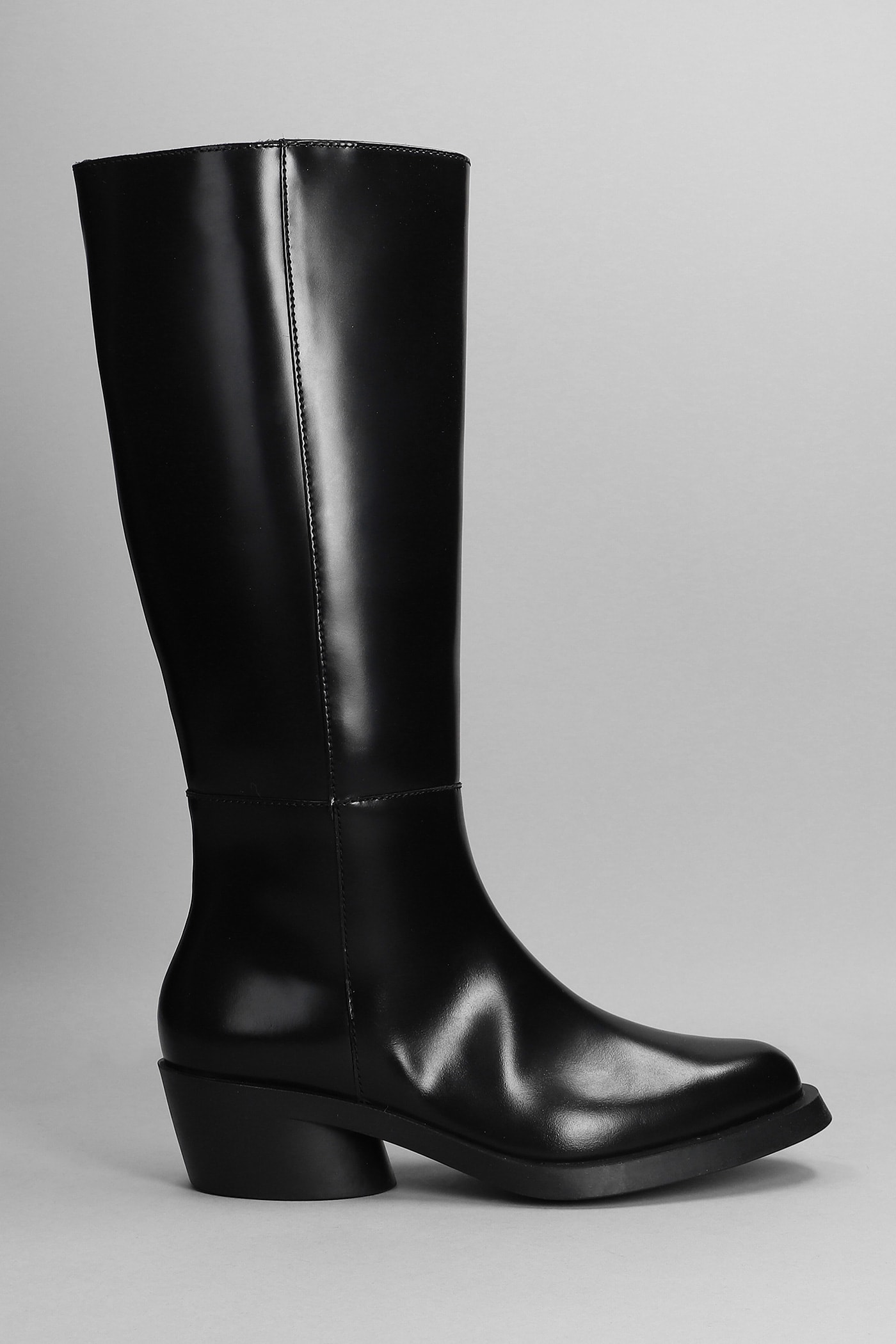 Camper Bonnie Texan Boots In Black Leather