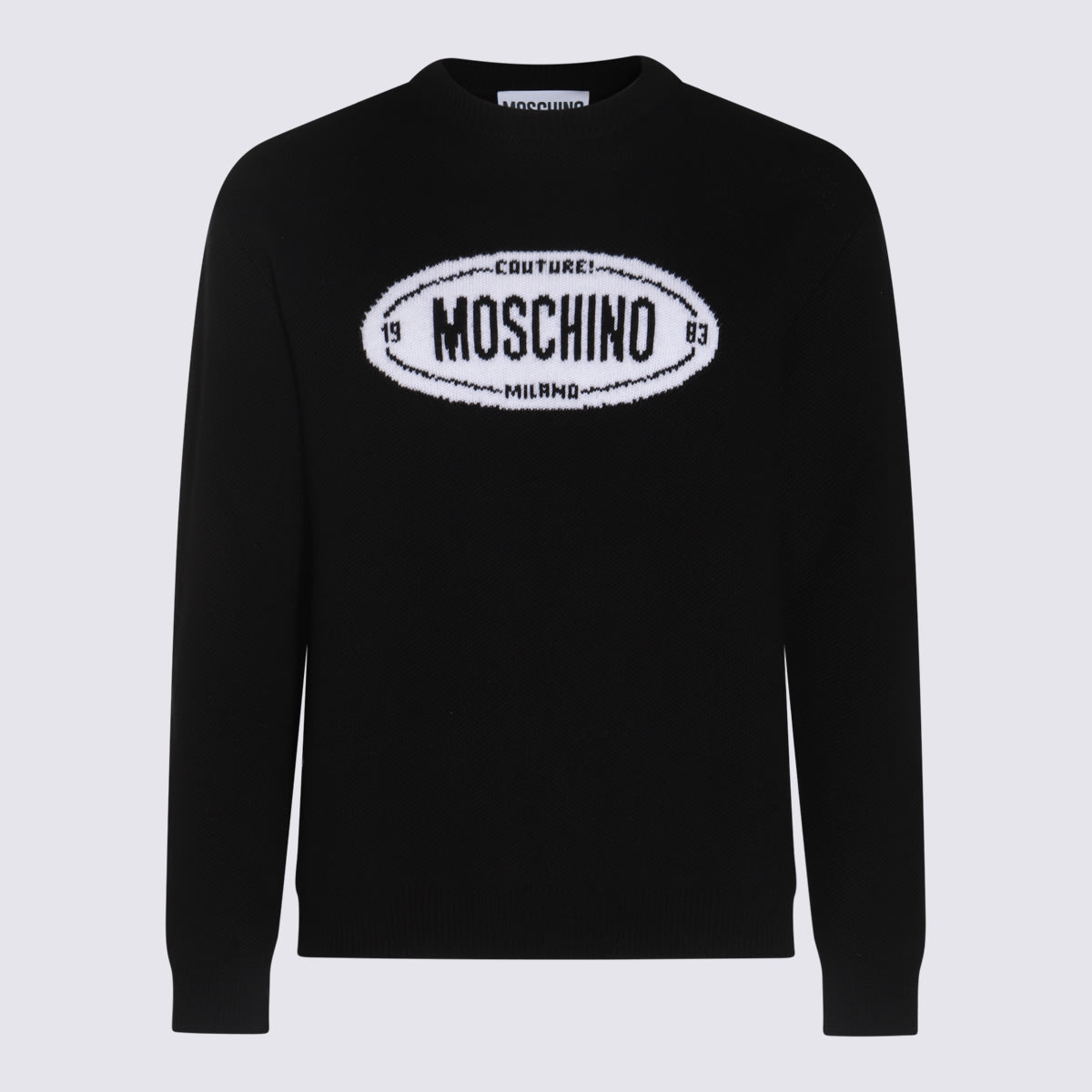 Shop Moschino Black Wool Knitwear