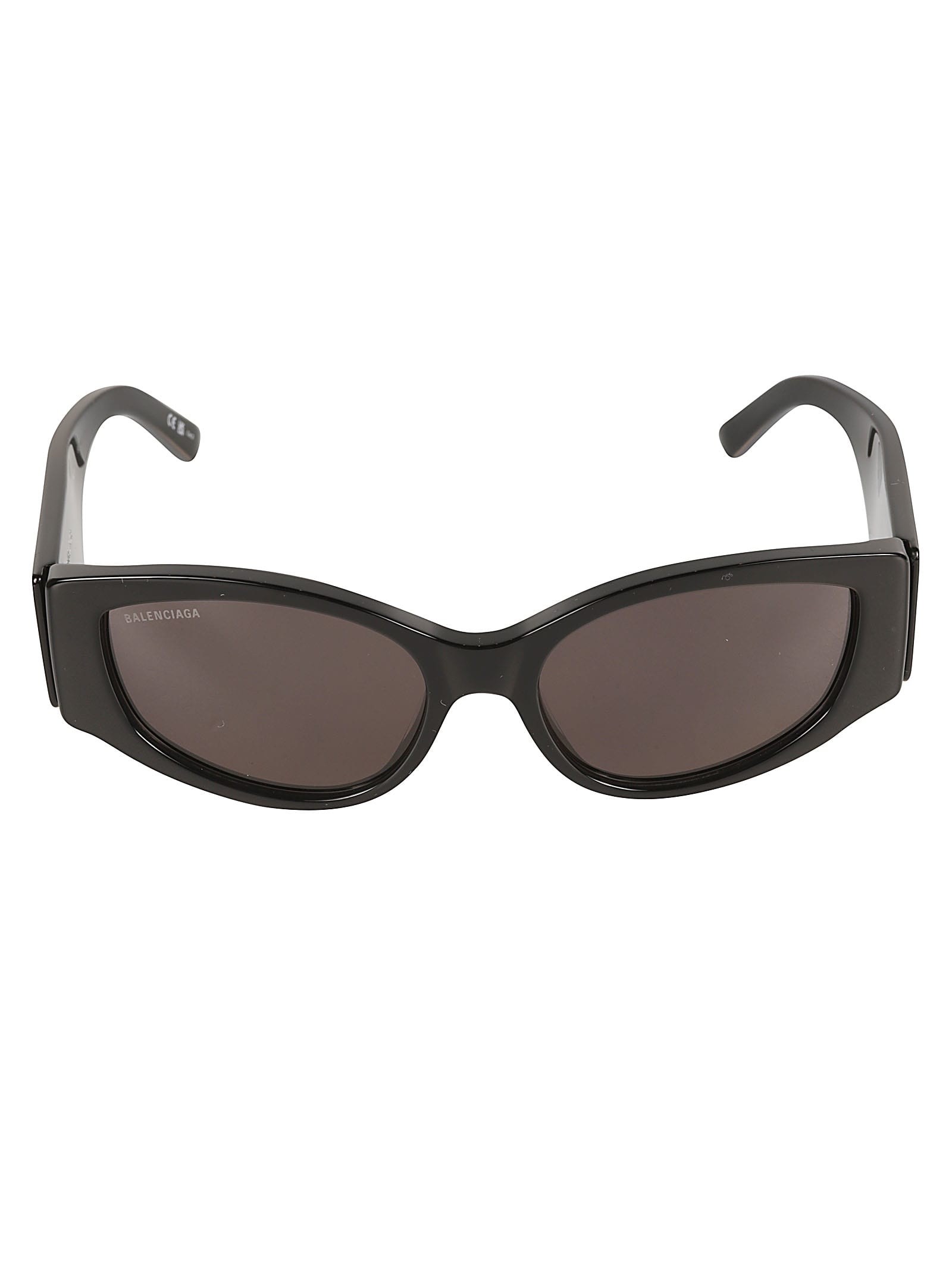 Balenciaga Logo Sided Sunglasses In Black/grey