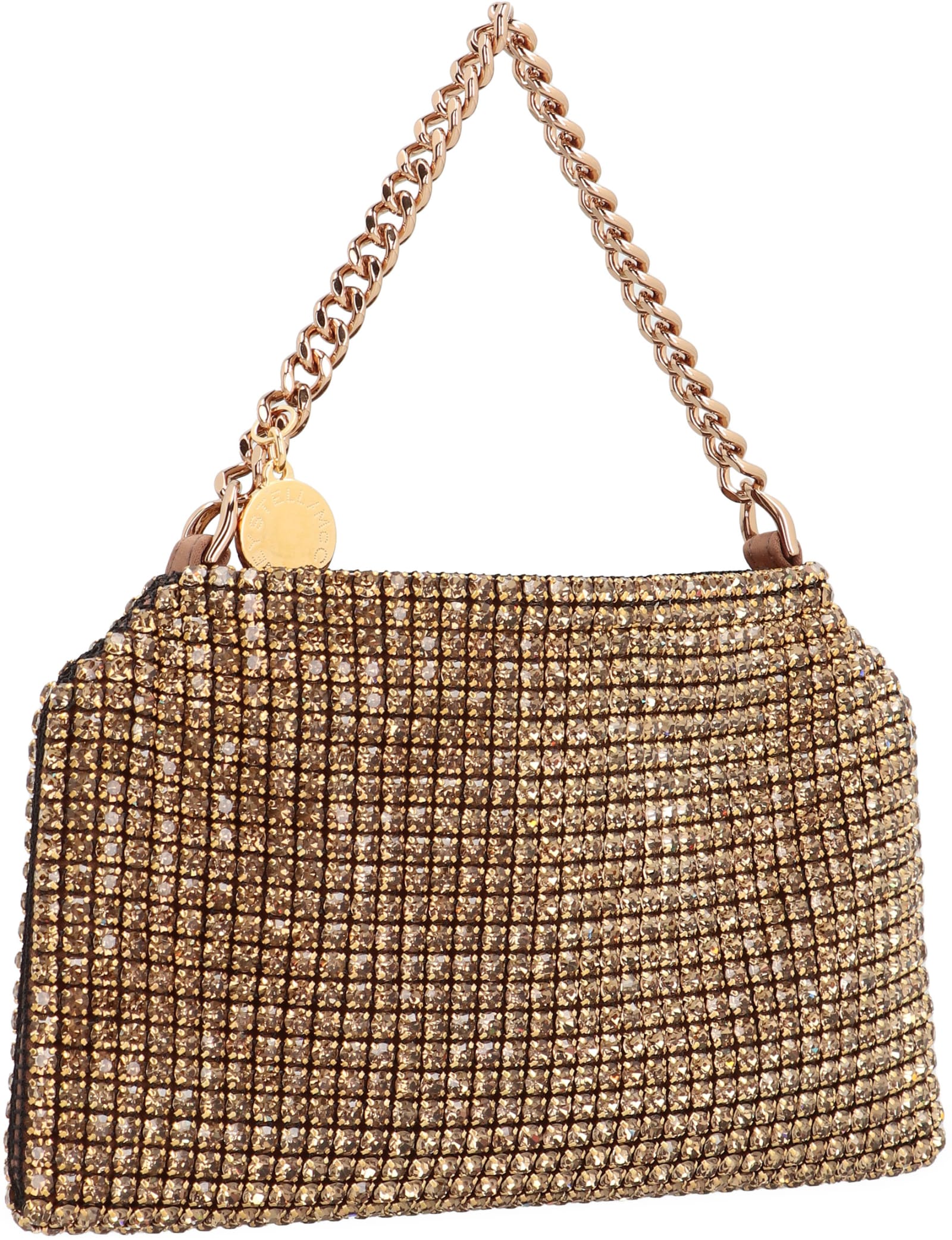 Shop Stella Mccartney Falabella Net Shoulder Bag In Brown