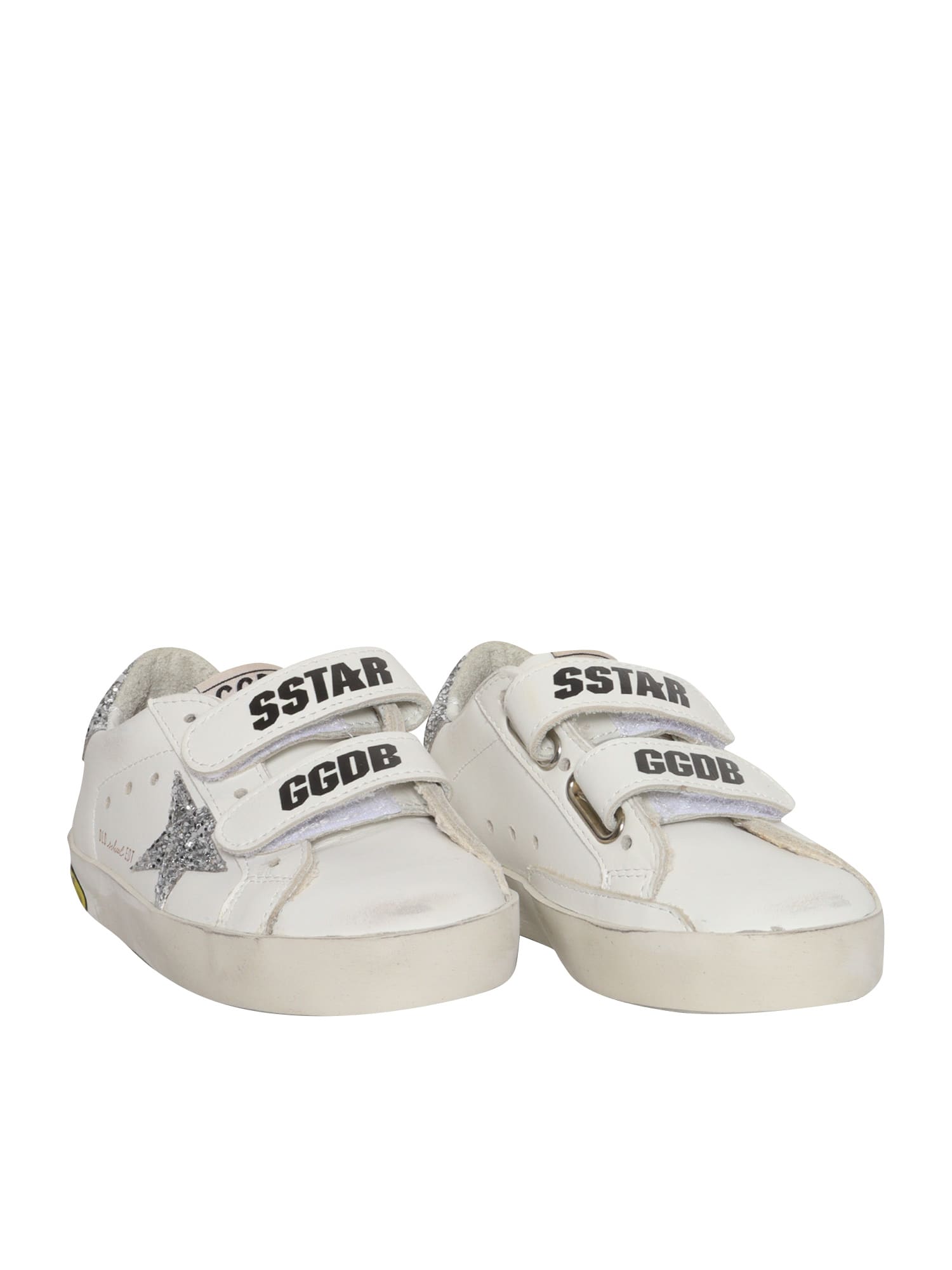 Shop Golden Goose Old School Glitter Sneakers In White