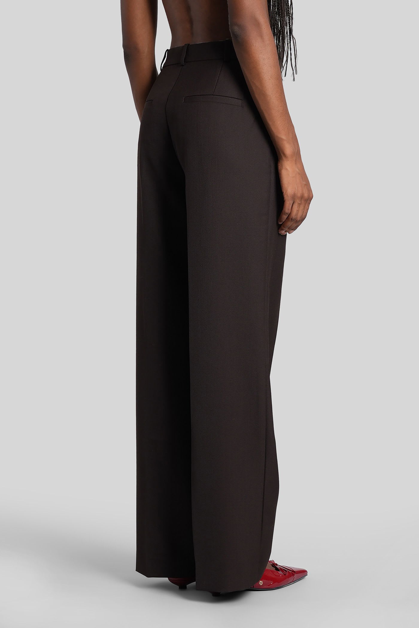 Anine Bing Trent Pants In Brown Leather In Brown