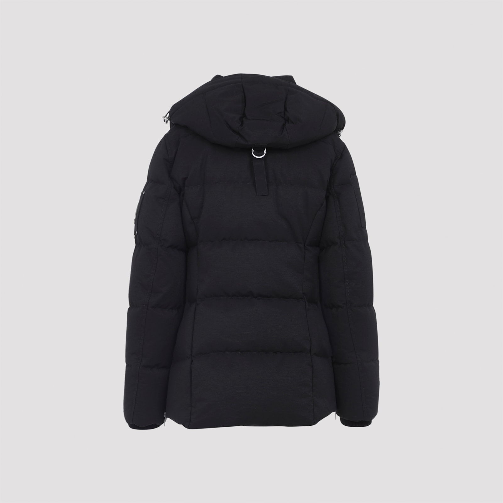 Moose Knuckles Hooded Quilted Jacket Side Pockets In Black