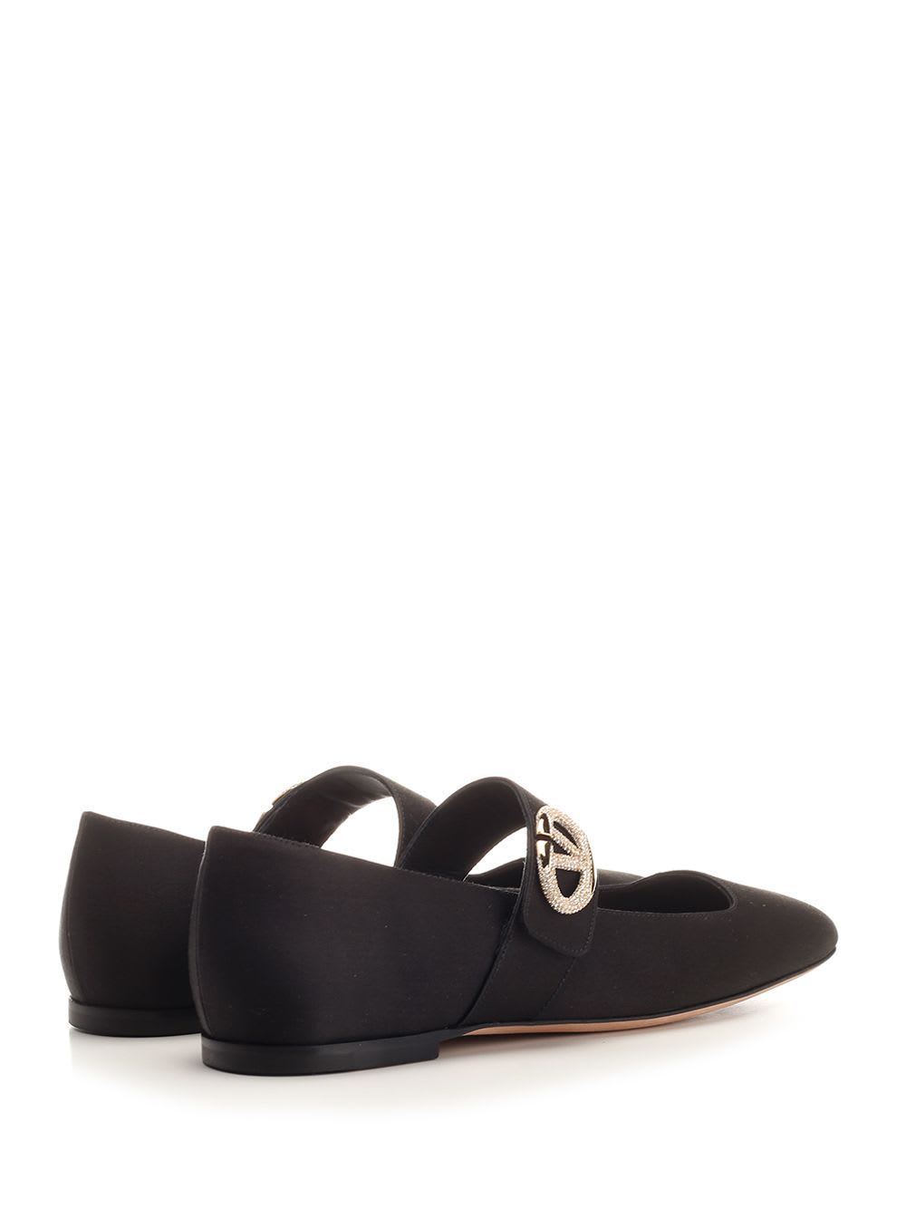 Shop Valentino Mary-jane Ballerina In Black