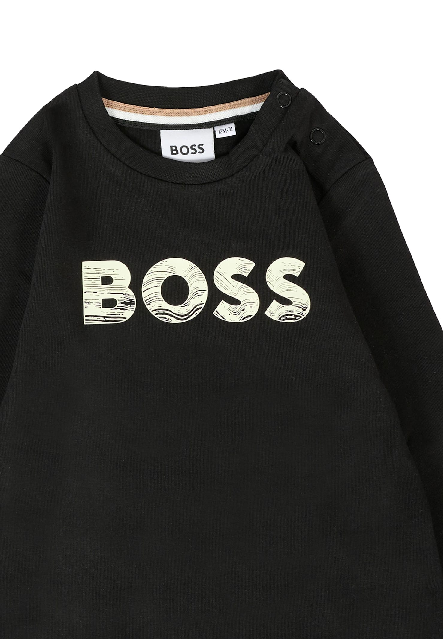 Hugo Boss Black T-shirt For Baby Boy With Logo In Black
