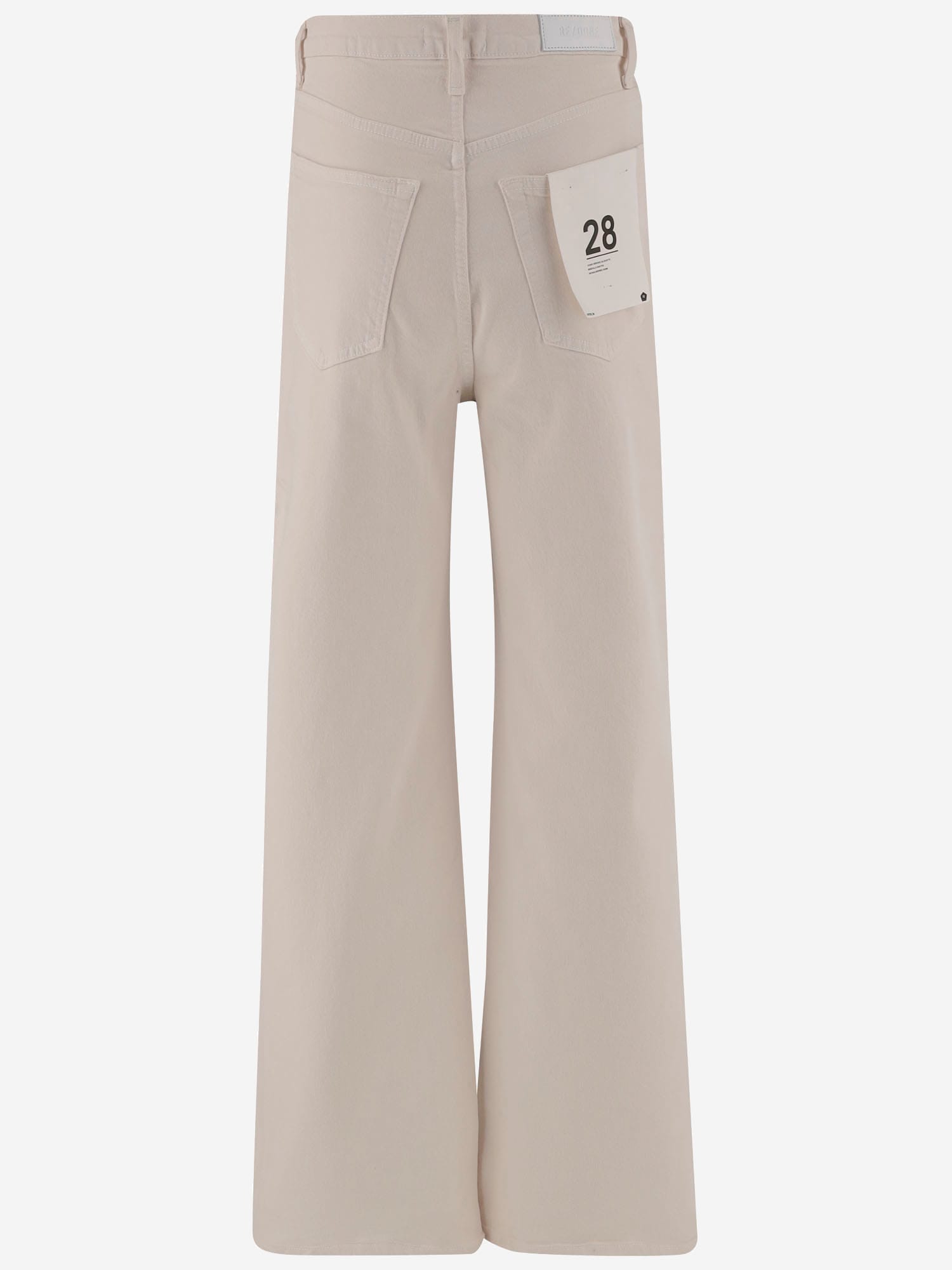 Re/done Beige Stretch Cotton Pants In Neutral