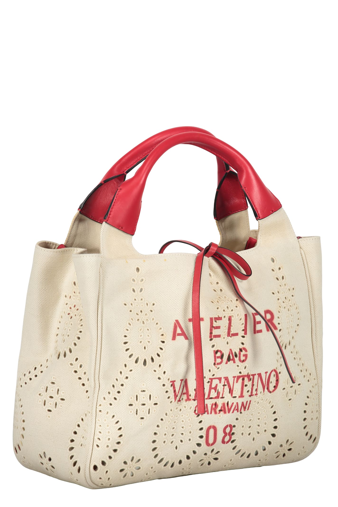Valentino Canvas Tote Bag In Ivory