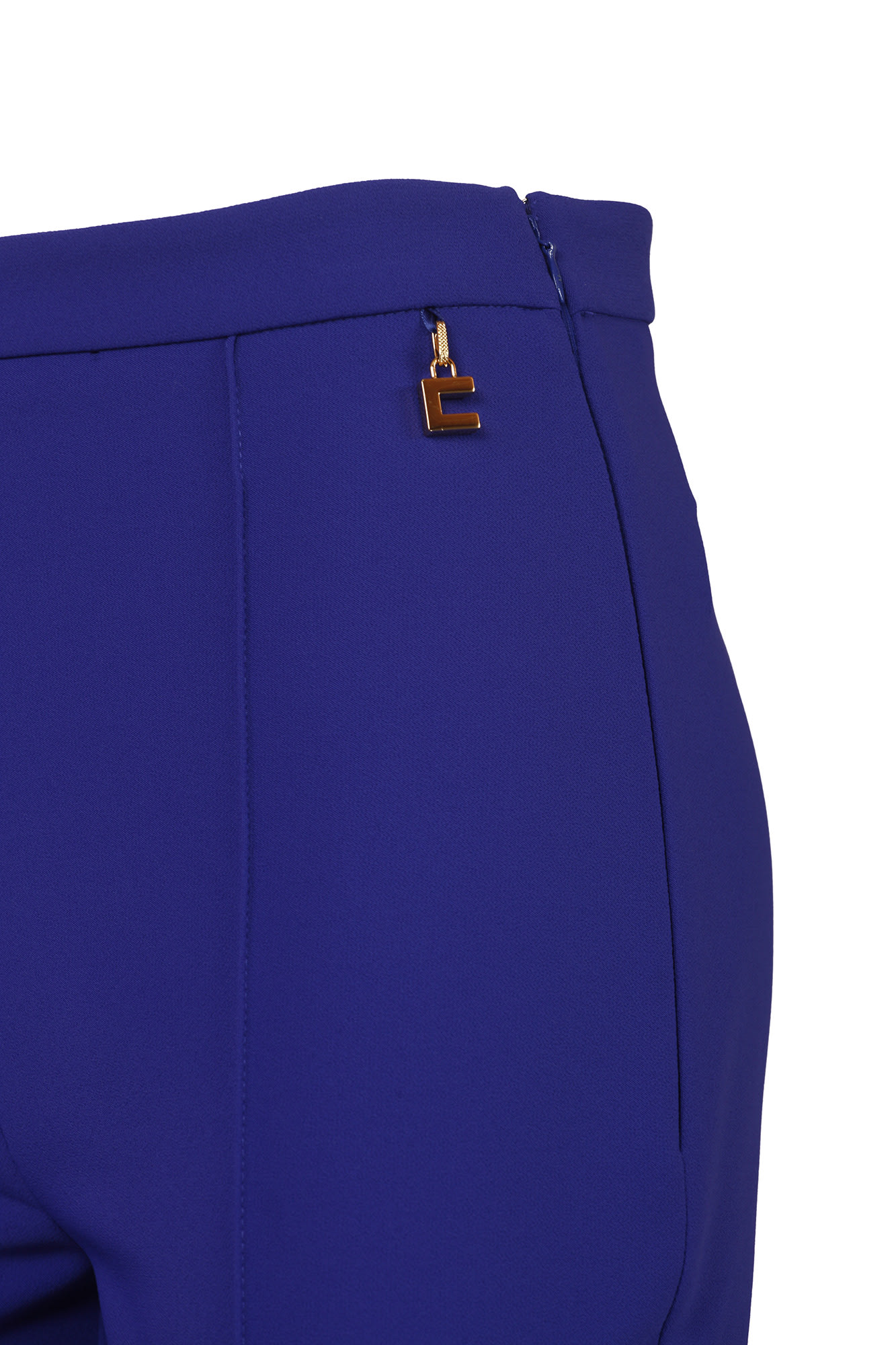 Shop Elisabetta Franchi Flared Trousers In Blu