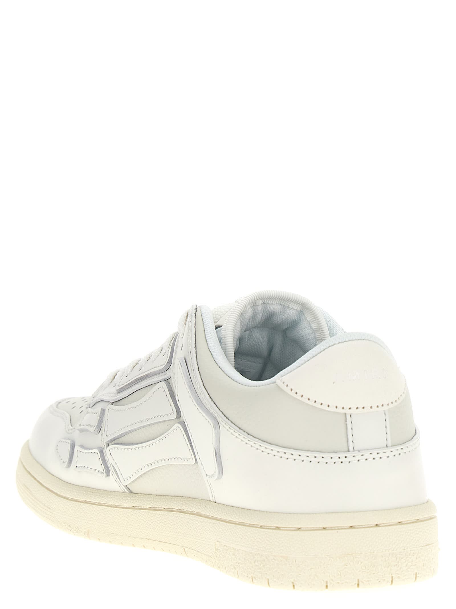 Shop Amiri Skel Top Low Sneakers In White