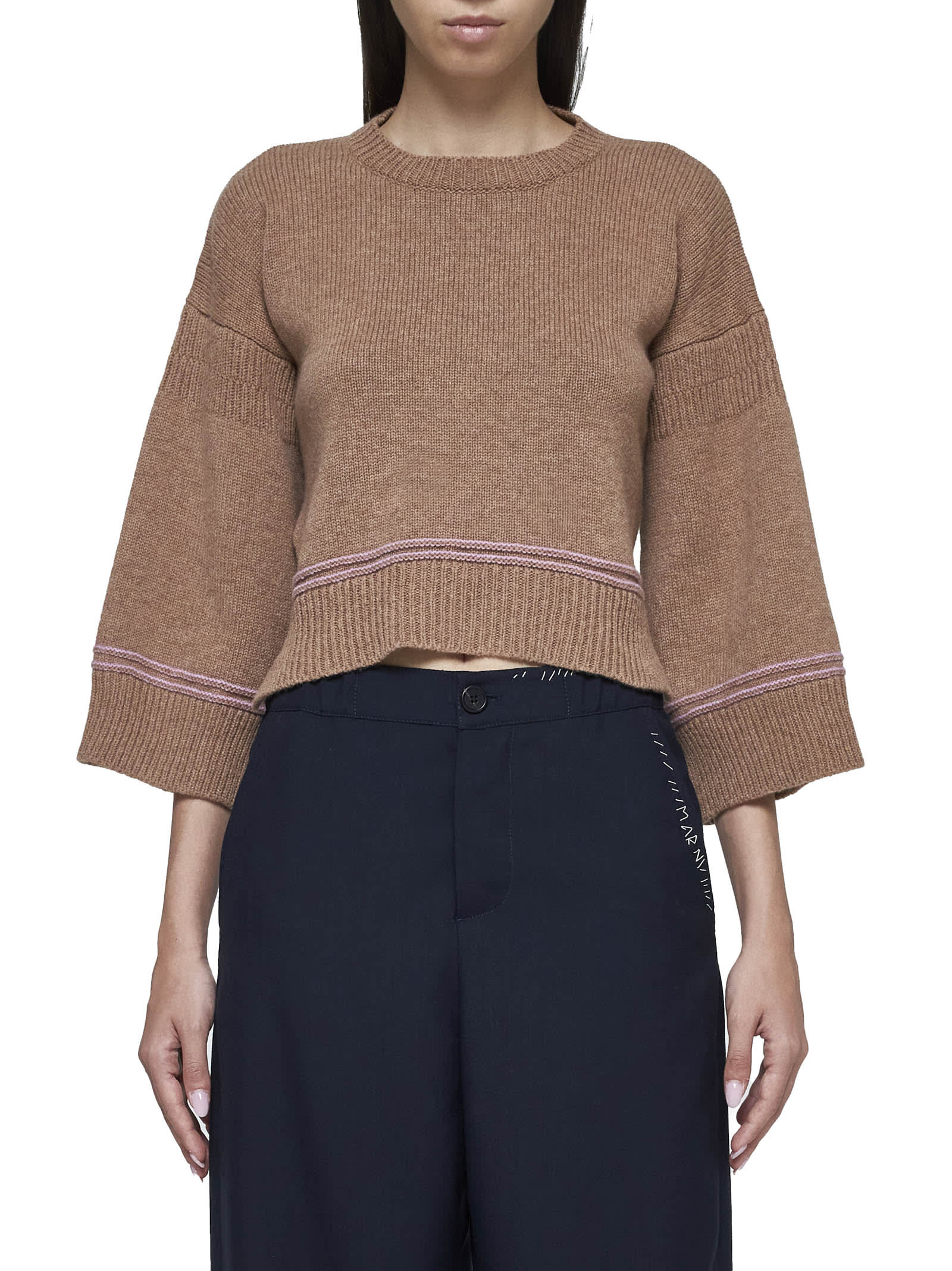 Shop Marni Sweater In Earth Of Siena