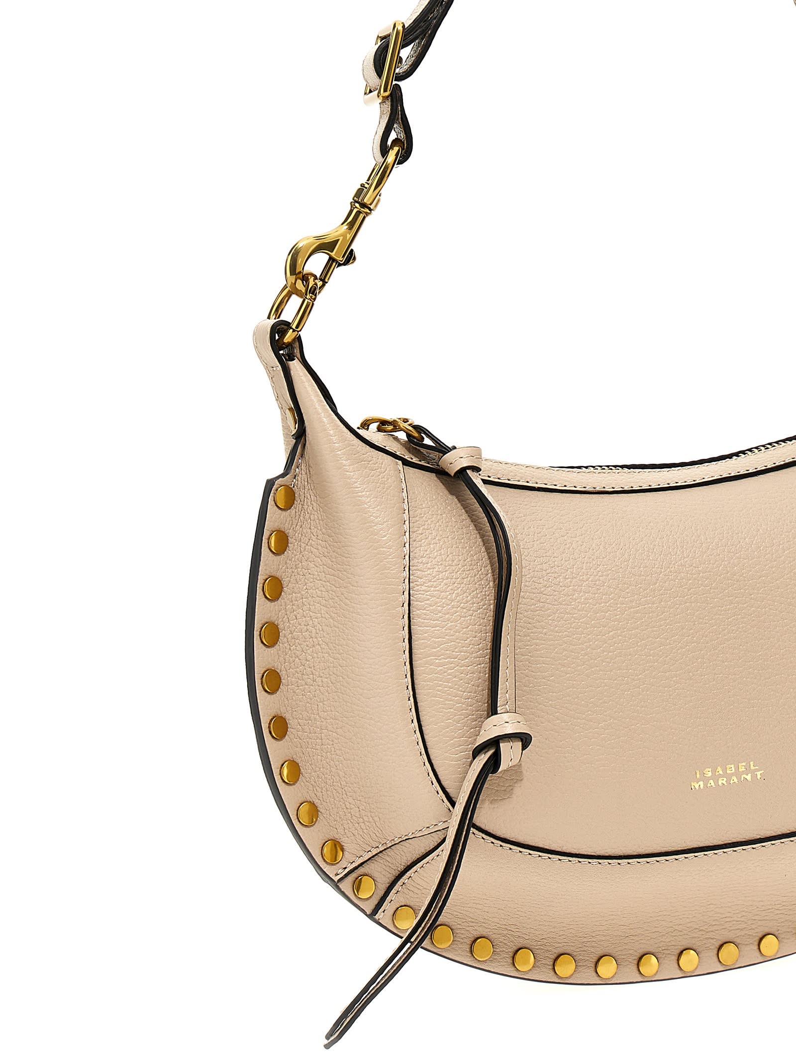 Isabel Marant Oskan Moon Leather Shoulder Bag In Beige