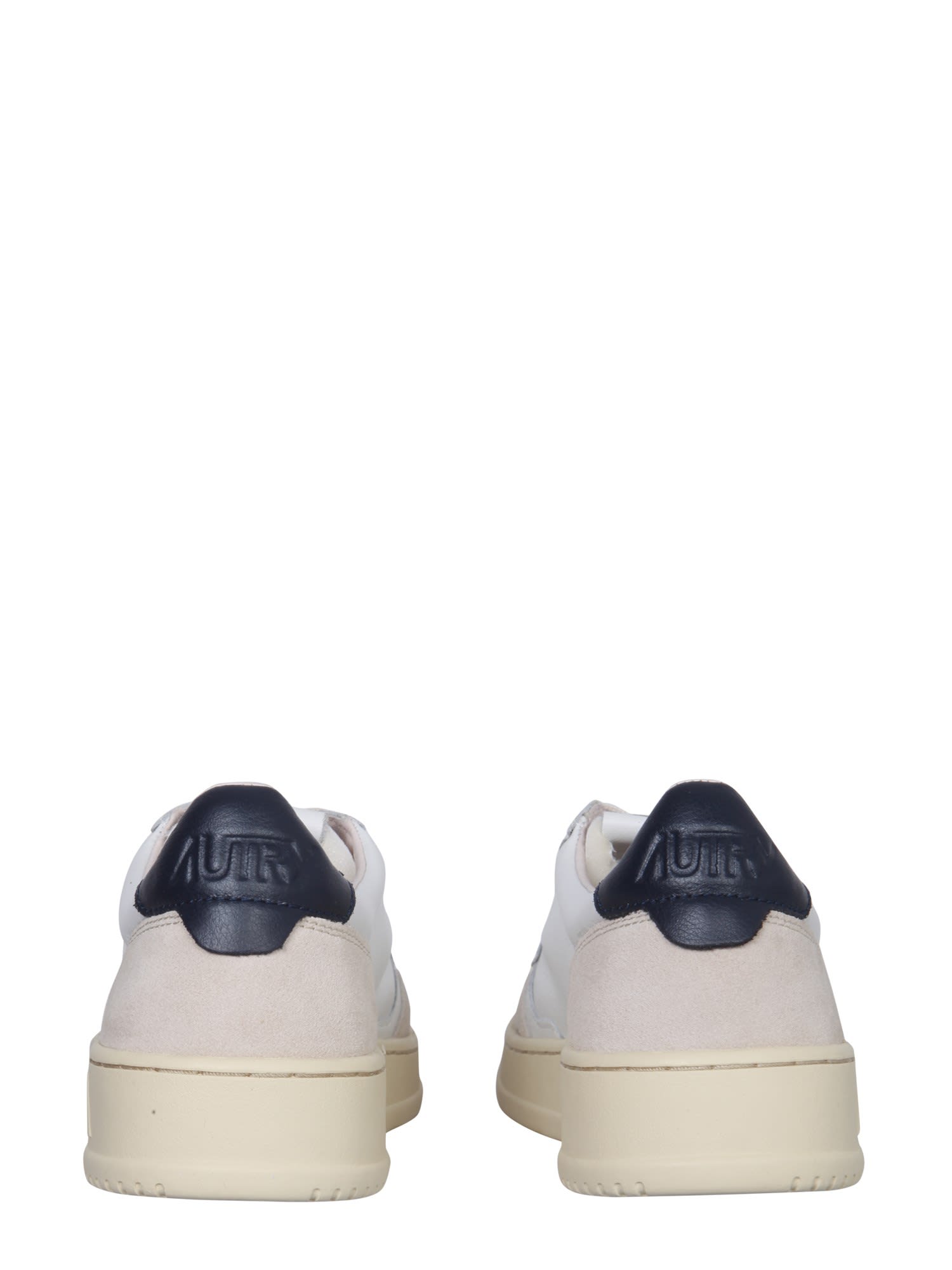 Shop Autry Leather Sneakers In White Blue