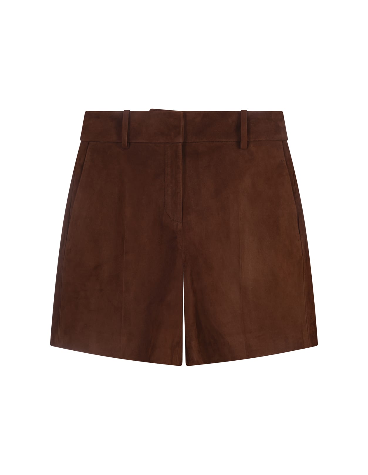 Shop Ermanno Scervino Shorts In Brown Suede In Browns