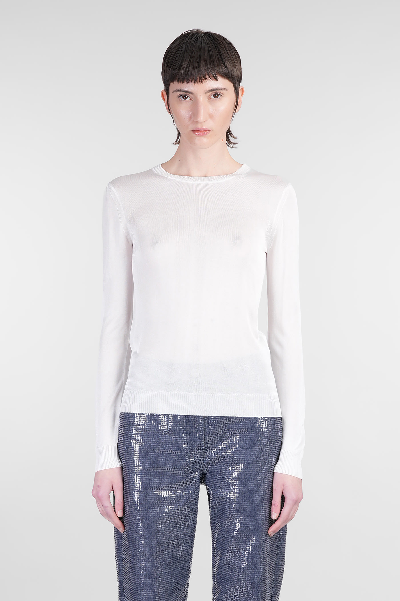 T-shirt In White Viscose