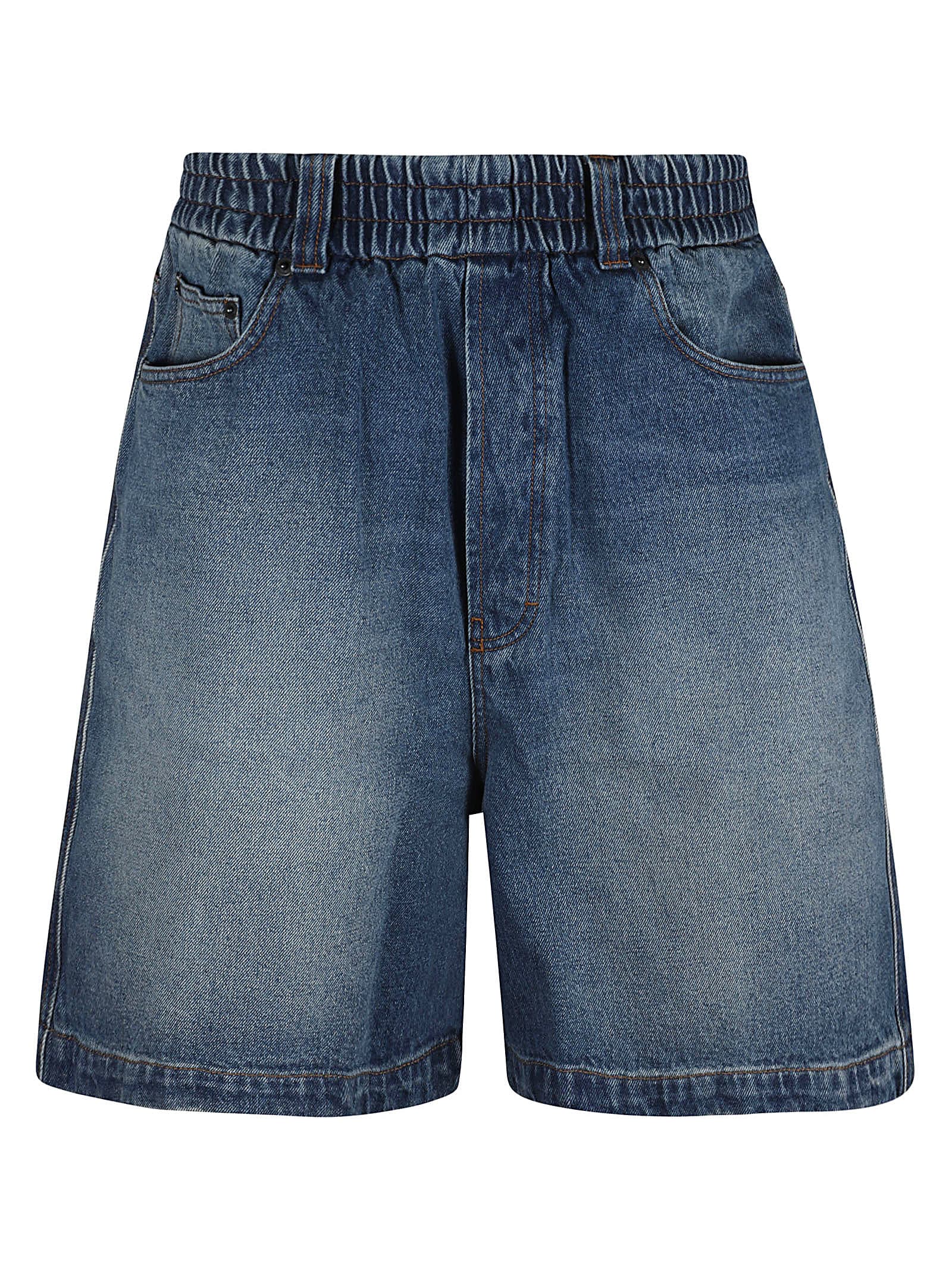 Ami Alexandre Mattiussi Cotton Denim Shorts In Denim Blue