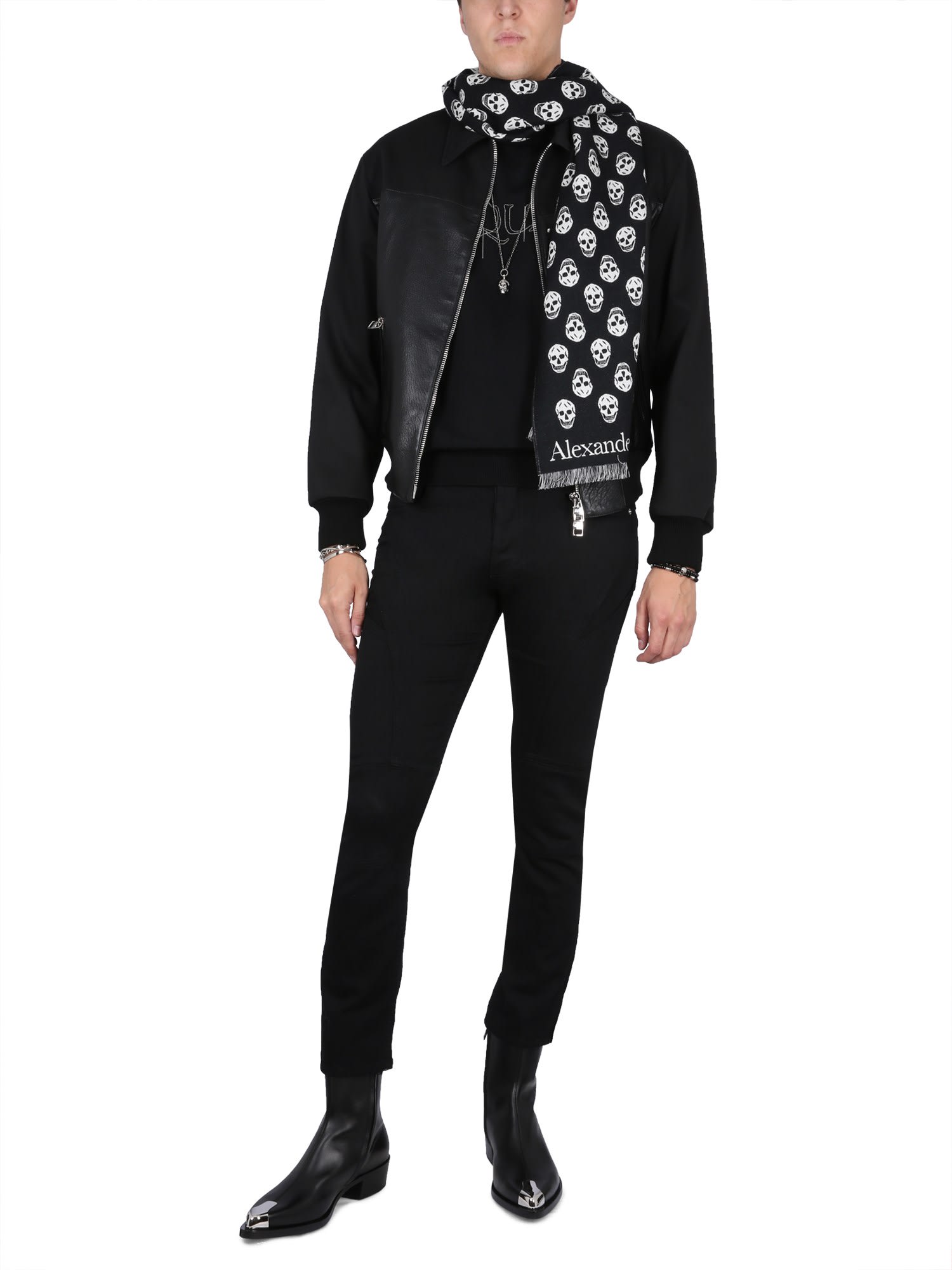 Alexander Mcqueen Wool Knit Sweater In Nero