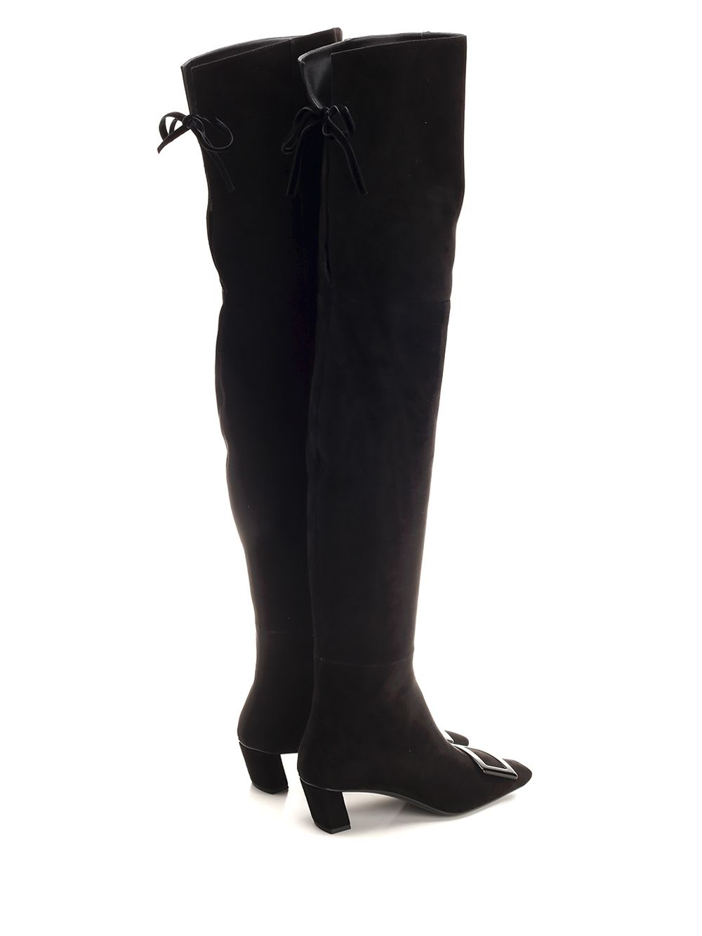 Roger Vivier Belle Vivier Over The Knee Boots In Black