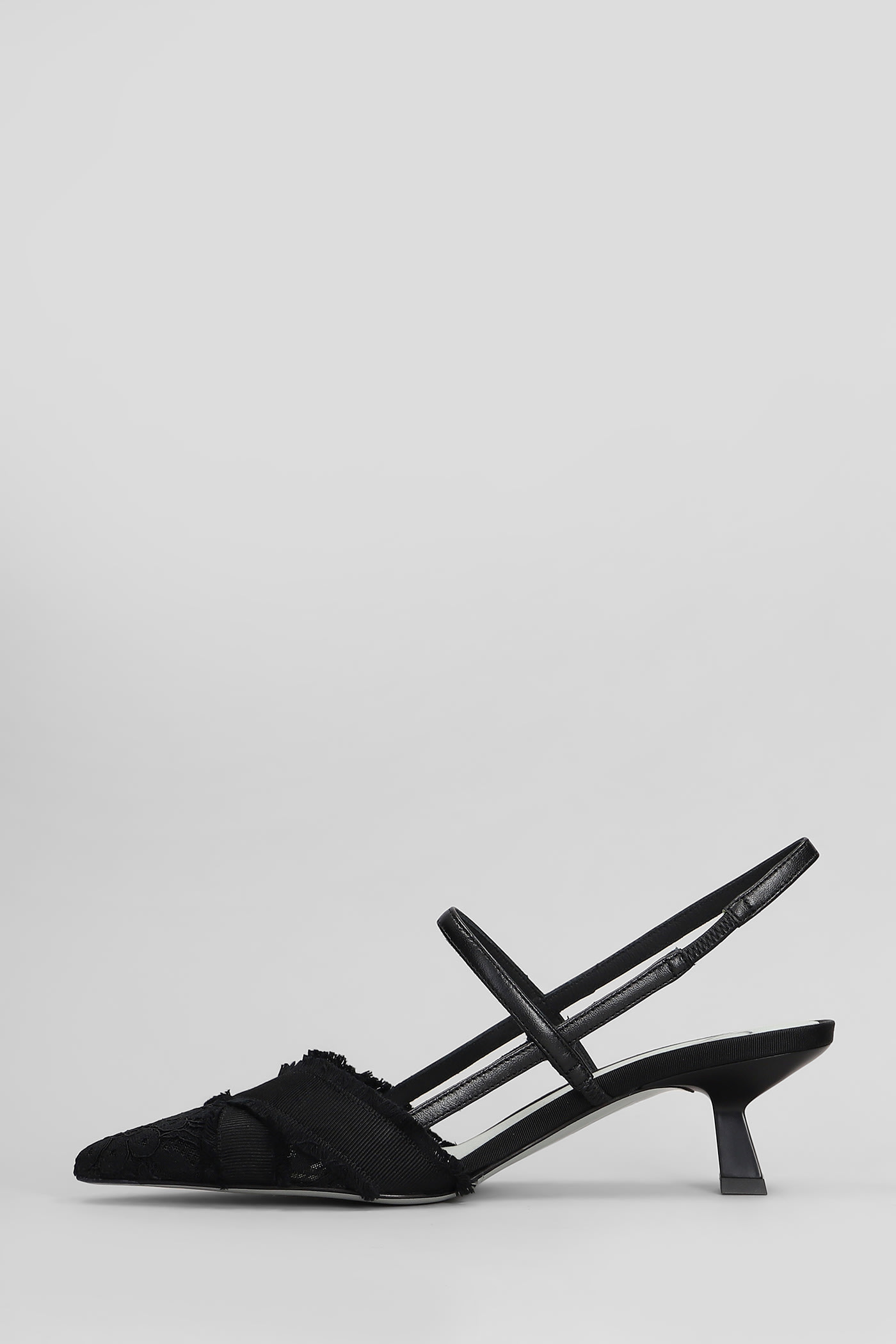 Roberto Festa Mirelle Pumps In Black Leather And Fabric In Black