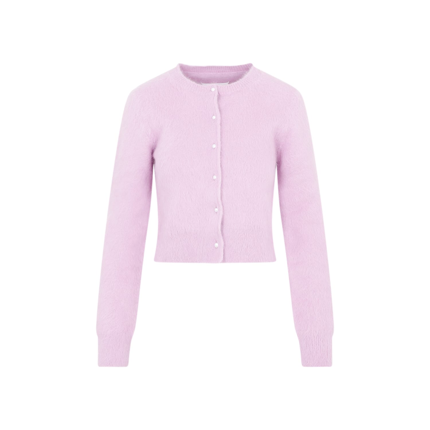 Shop Maison Margiela Angora Cardigan In Acid Lavander