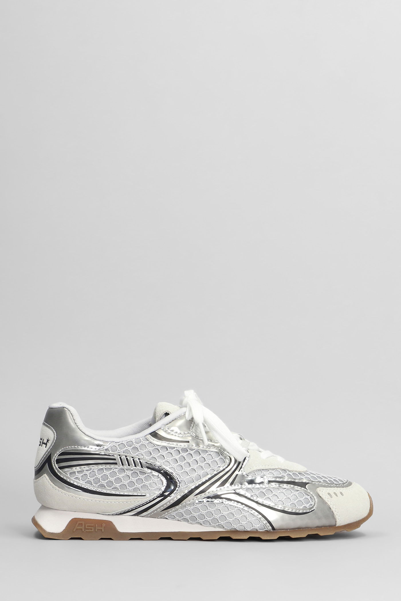 Kabuki Sneakers In Silver Suede And Fabric