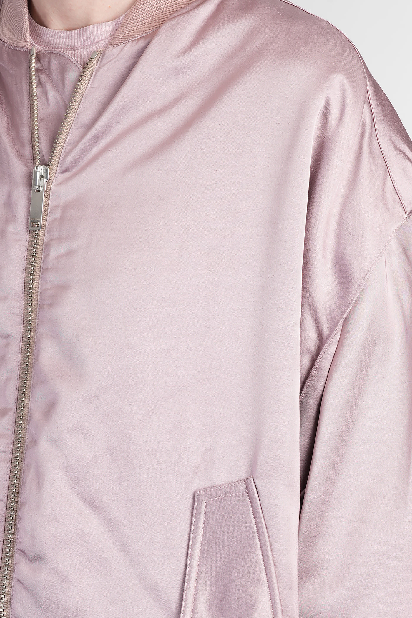 Halfboy Bomber In Rose-pink Viscose