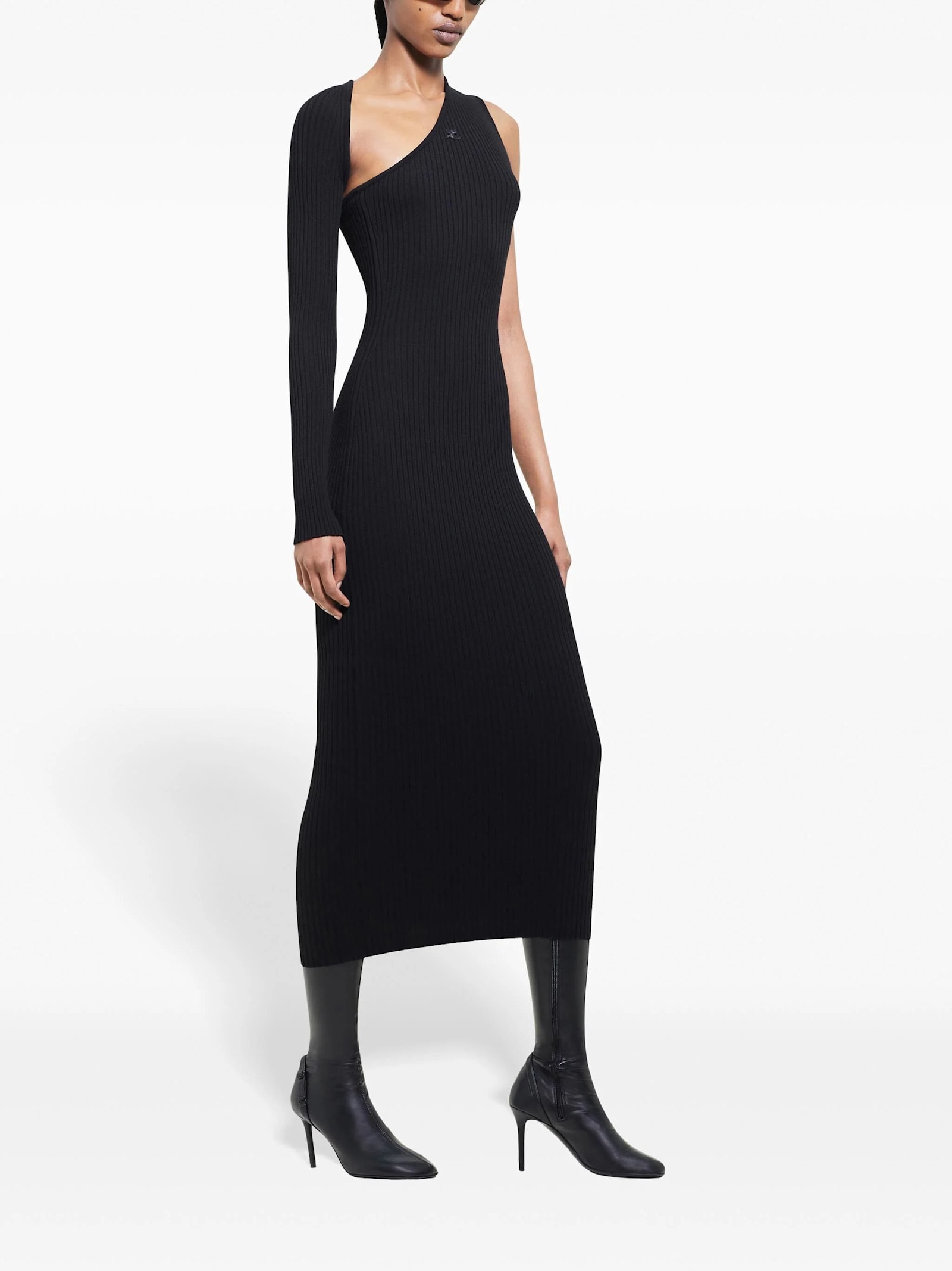 Shop Courrèges Long Dress In Black