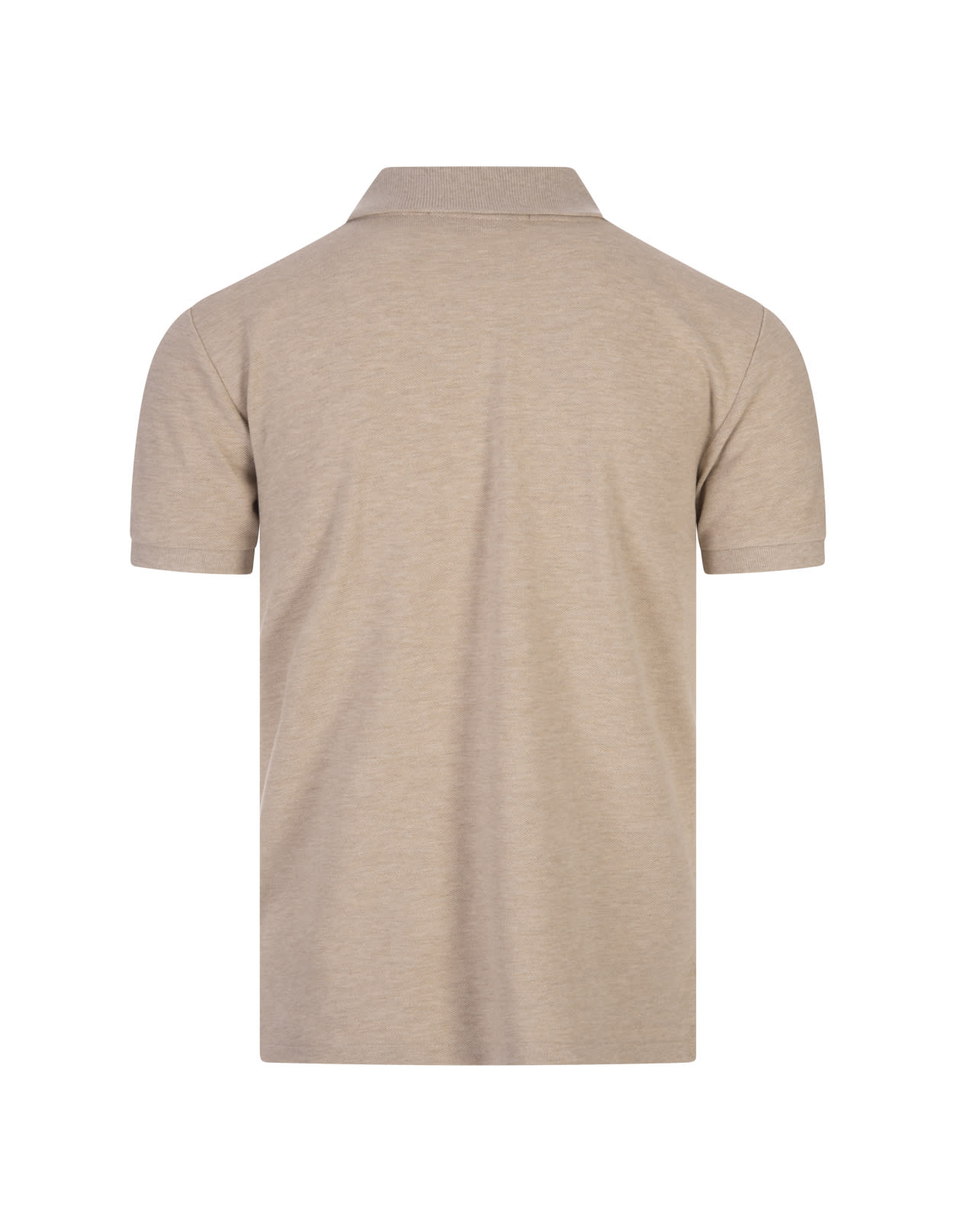 Shop Ralph Lauren Slim-fit Polo Shirt In Beige Piqué In Brown