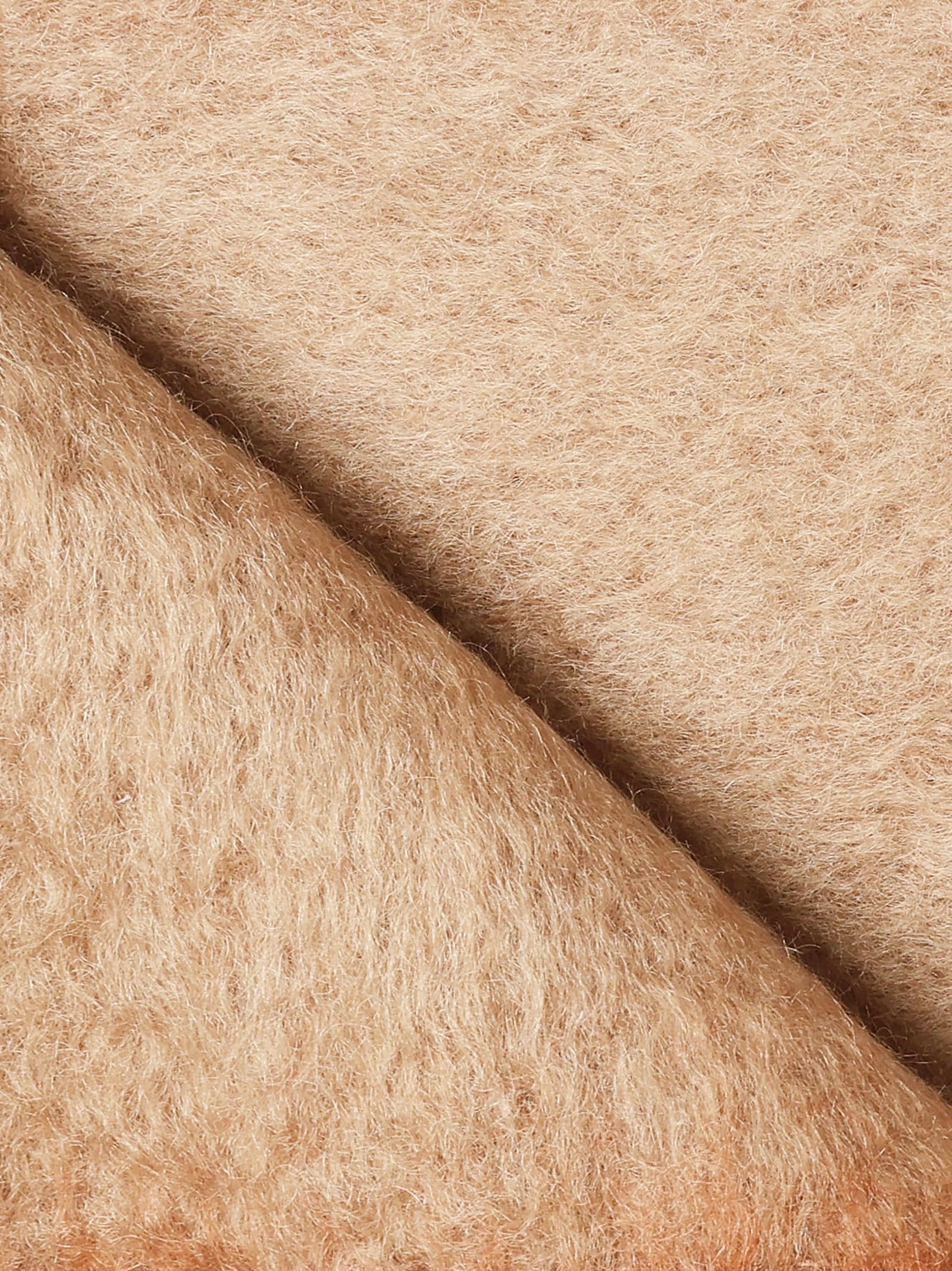 Loewe Fringed Leather-patch Scarf