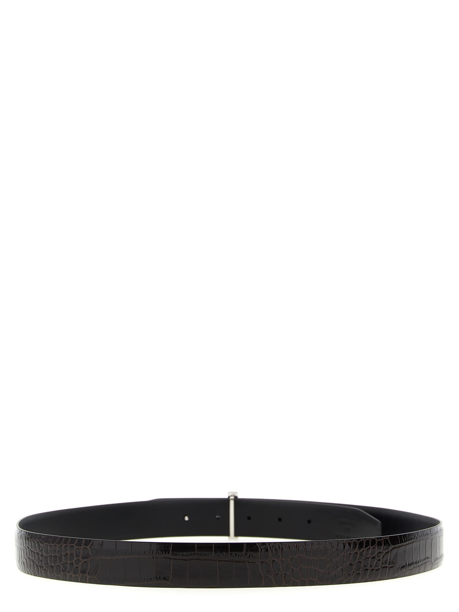 Tom Ford Reversible Crocodile Leather Belt Belts Brown In Black