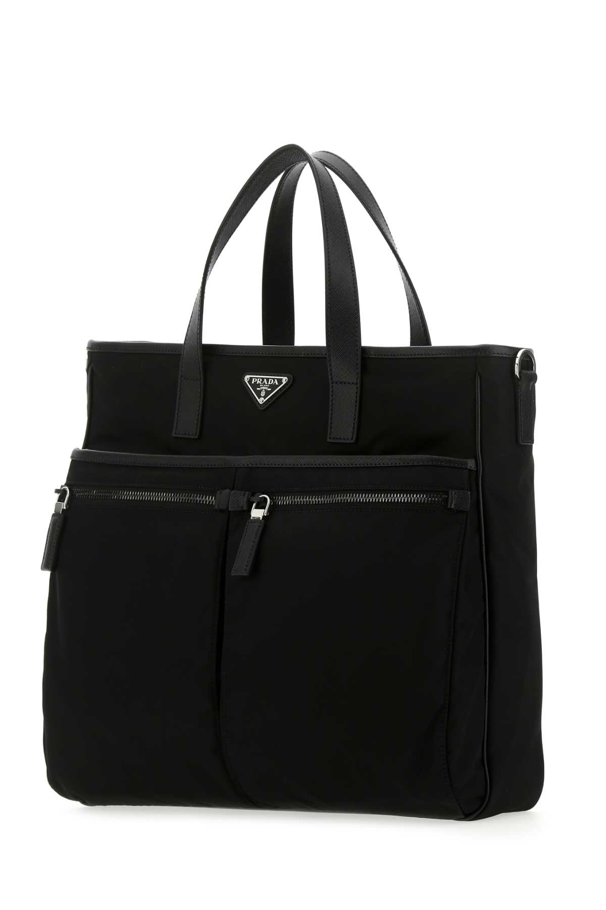 Shop Prada Black Nylon Handbag In F0002