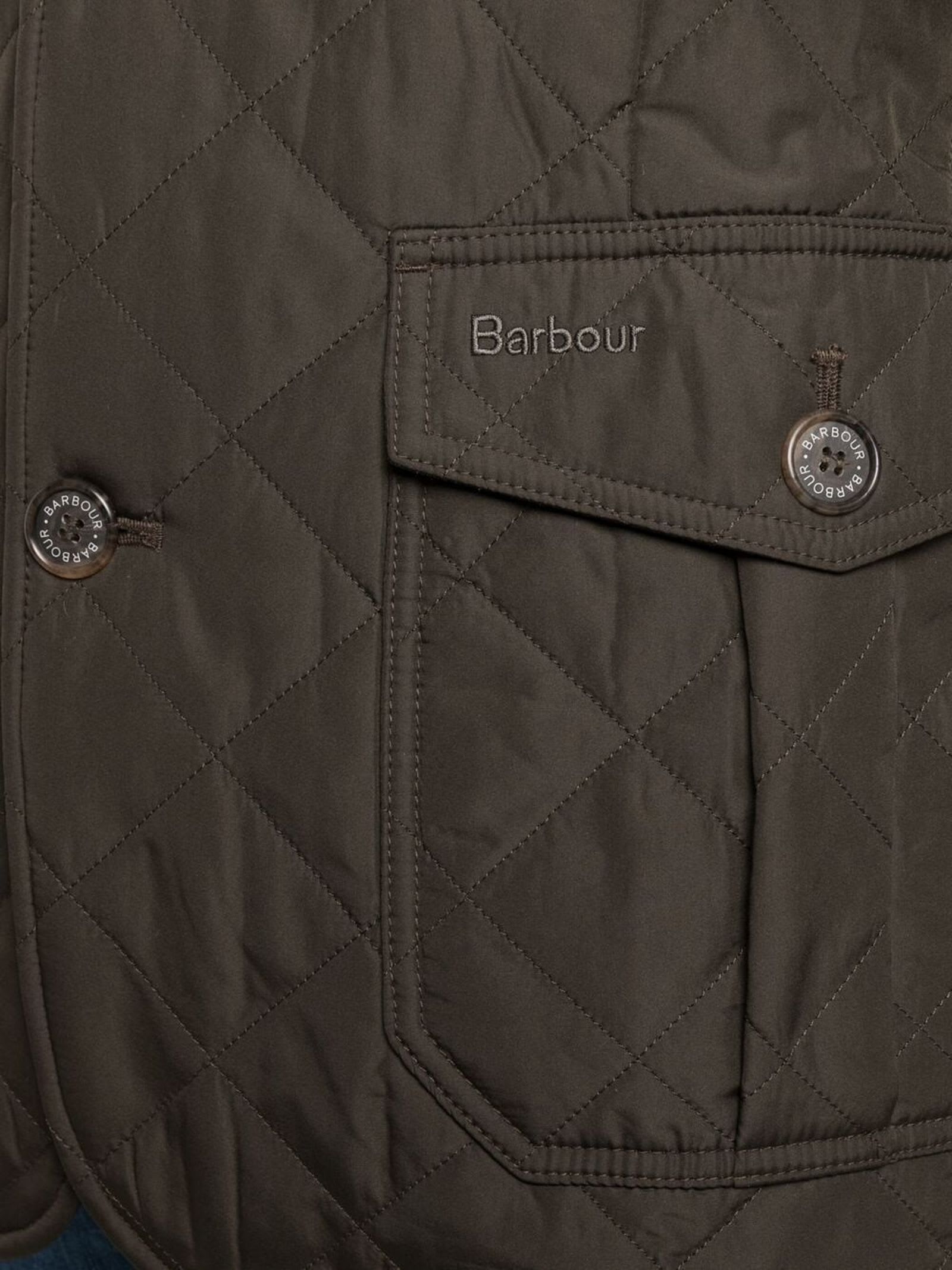 Shop Barbour Brown Lutz Quilted Jacket In Green