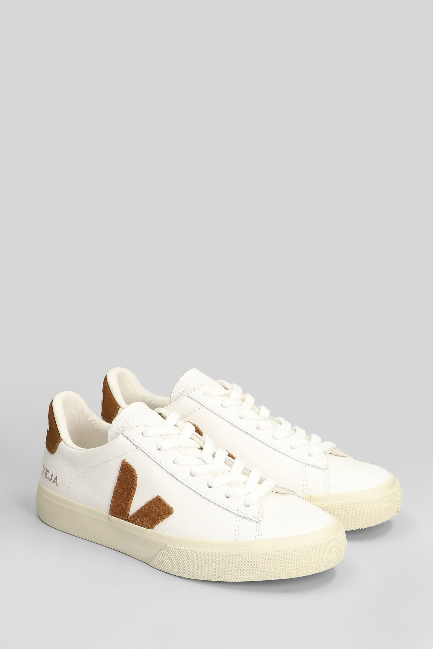 Veja Campo Sneakers In White Leather In Animal Print