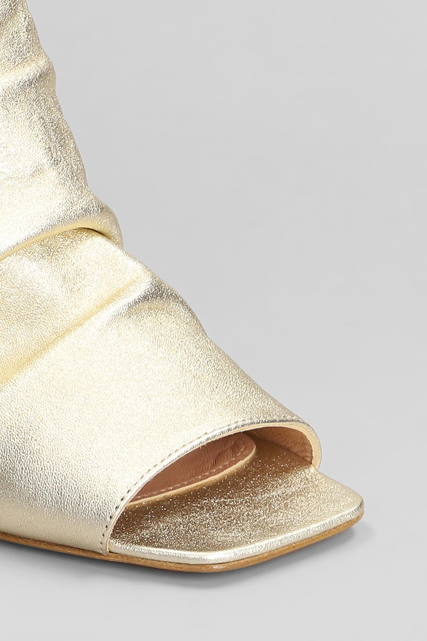 The Seller High Heels Ankle Boots In Platinum Leather In Platinum