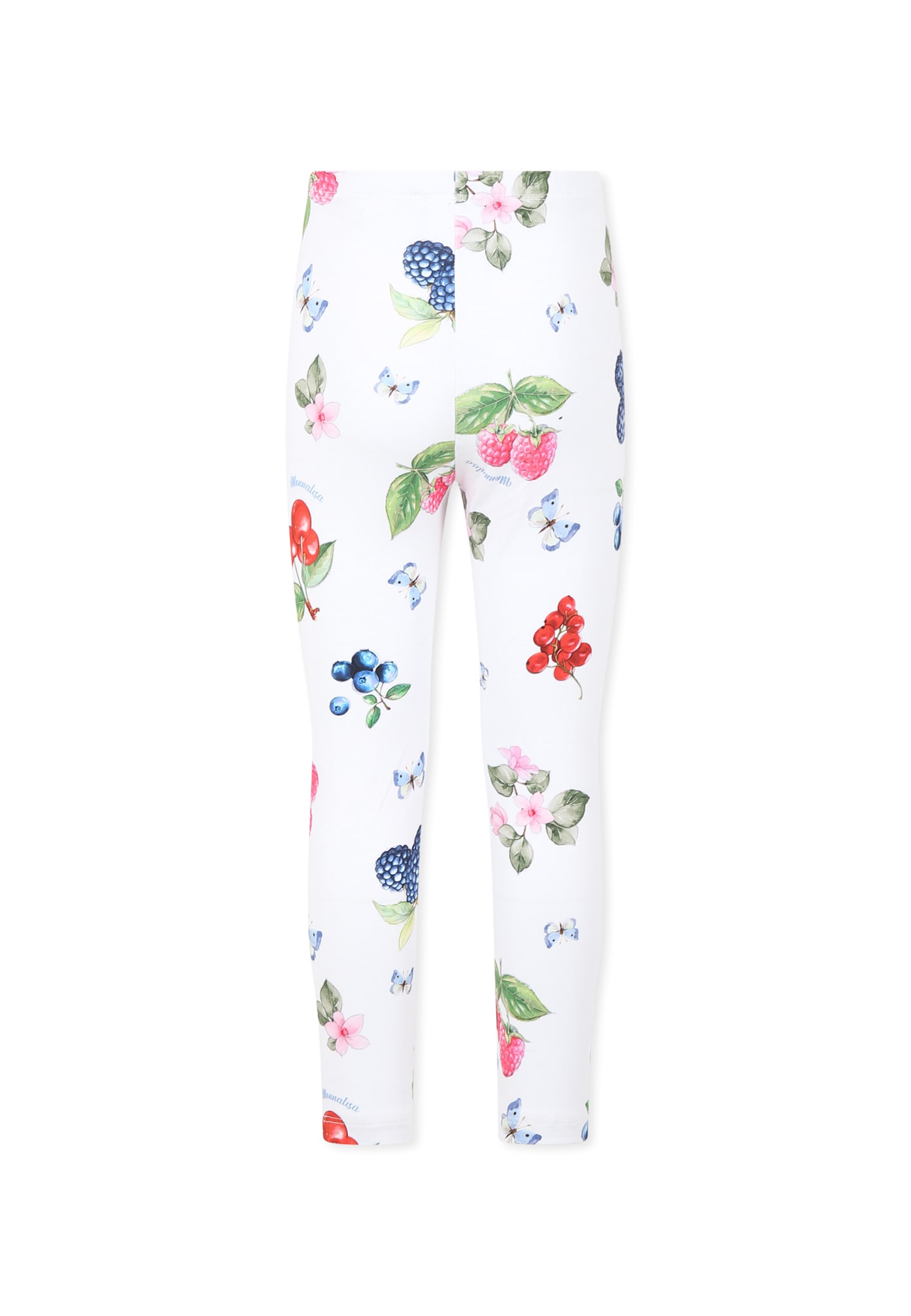 Monnalisa White Leggings For Girl With Fruit In White