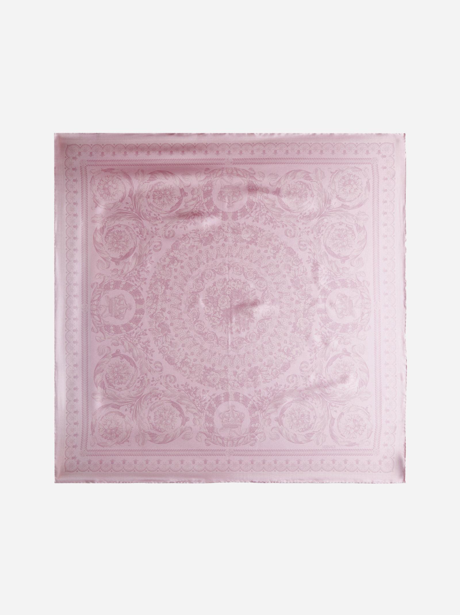 Shop Versace Barocco Silk Scarf In Pink