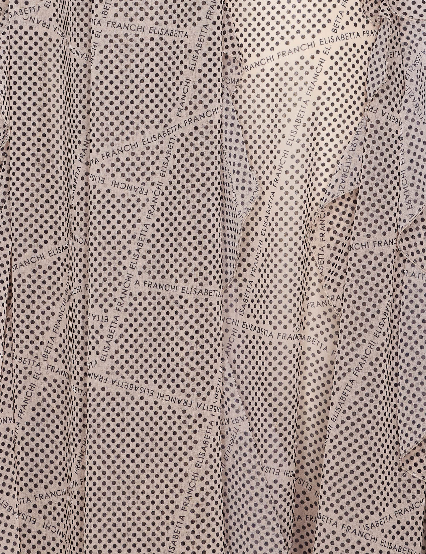 Elisabetta Franchi Red Carpet Georgette Dress With Polka Dots And Ribbons