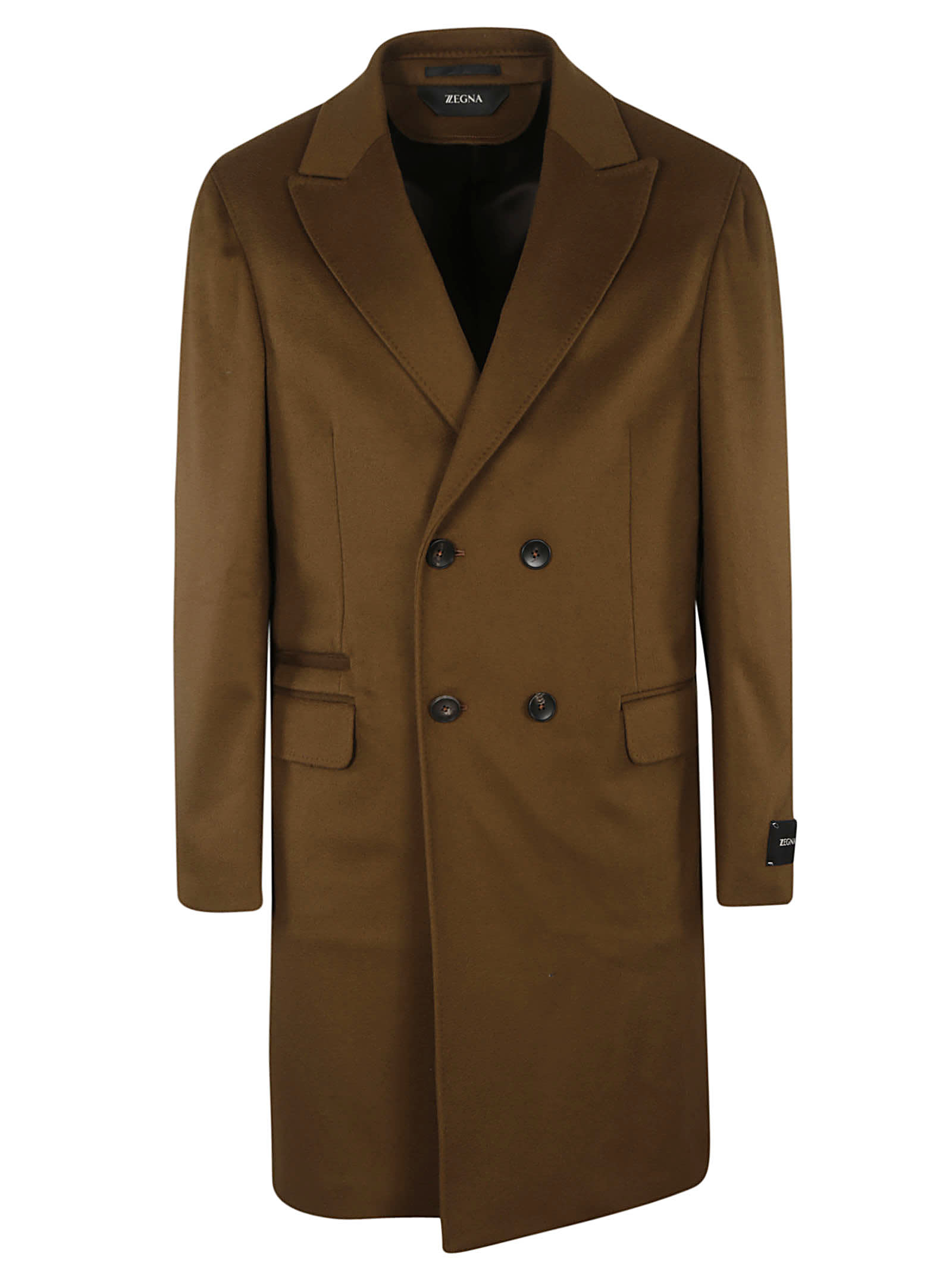 Z Zegna Double Breasted Wool And Cashmere Coat