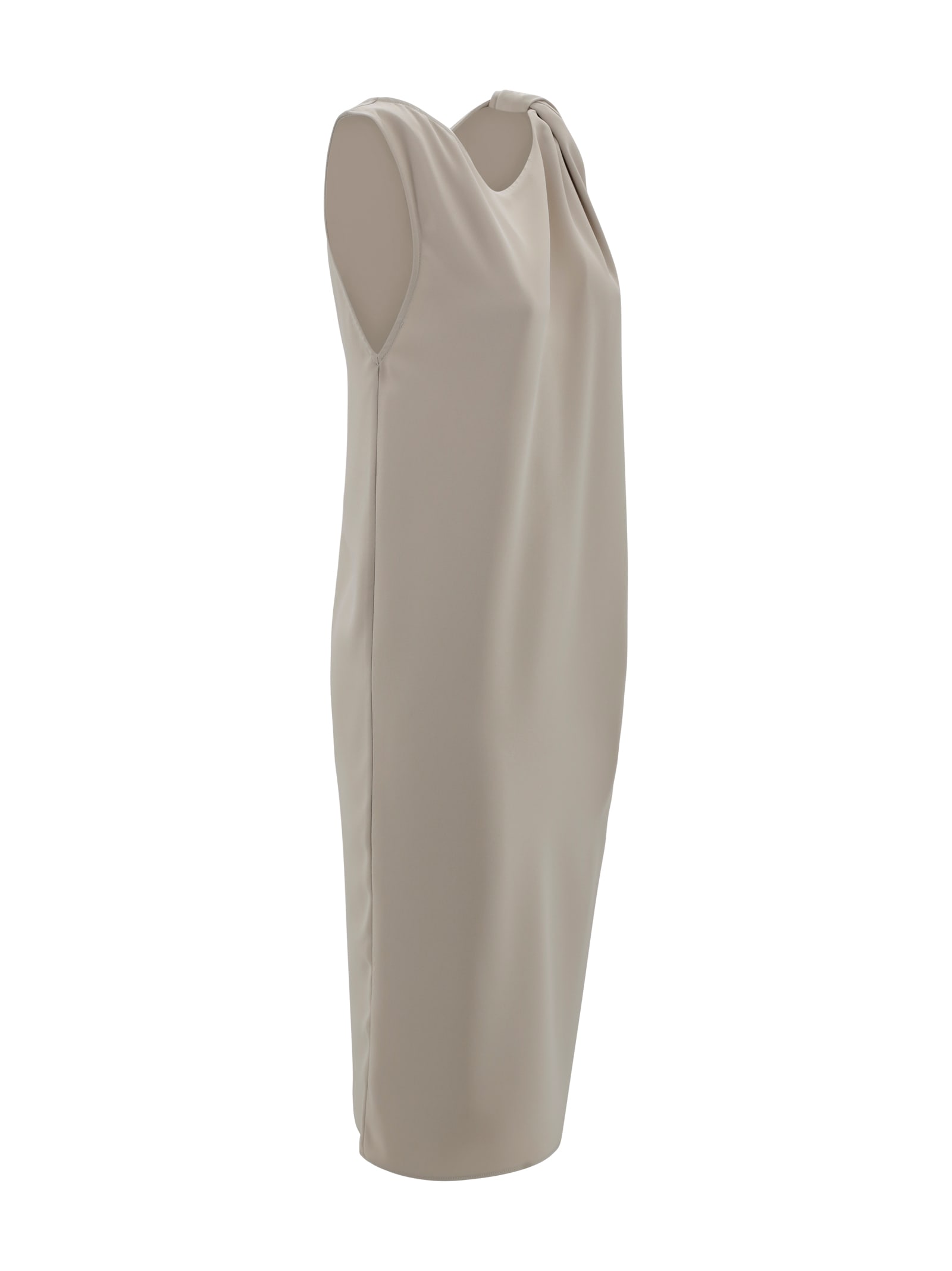 P.a.r.o.s.h Midi Dress With Crossover In Sand