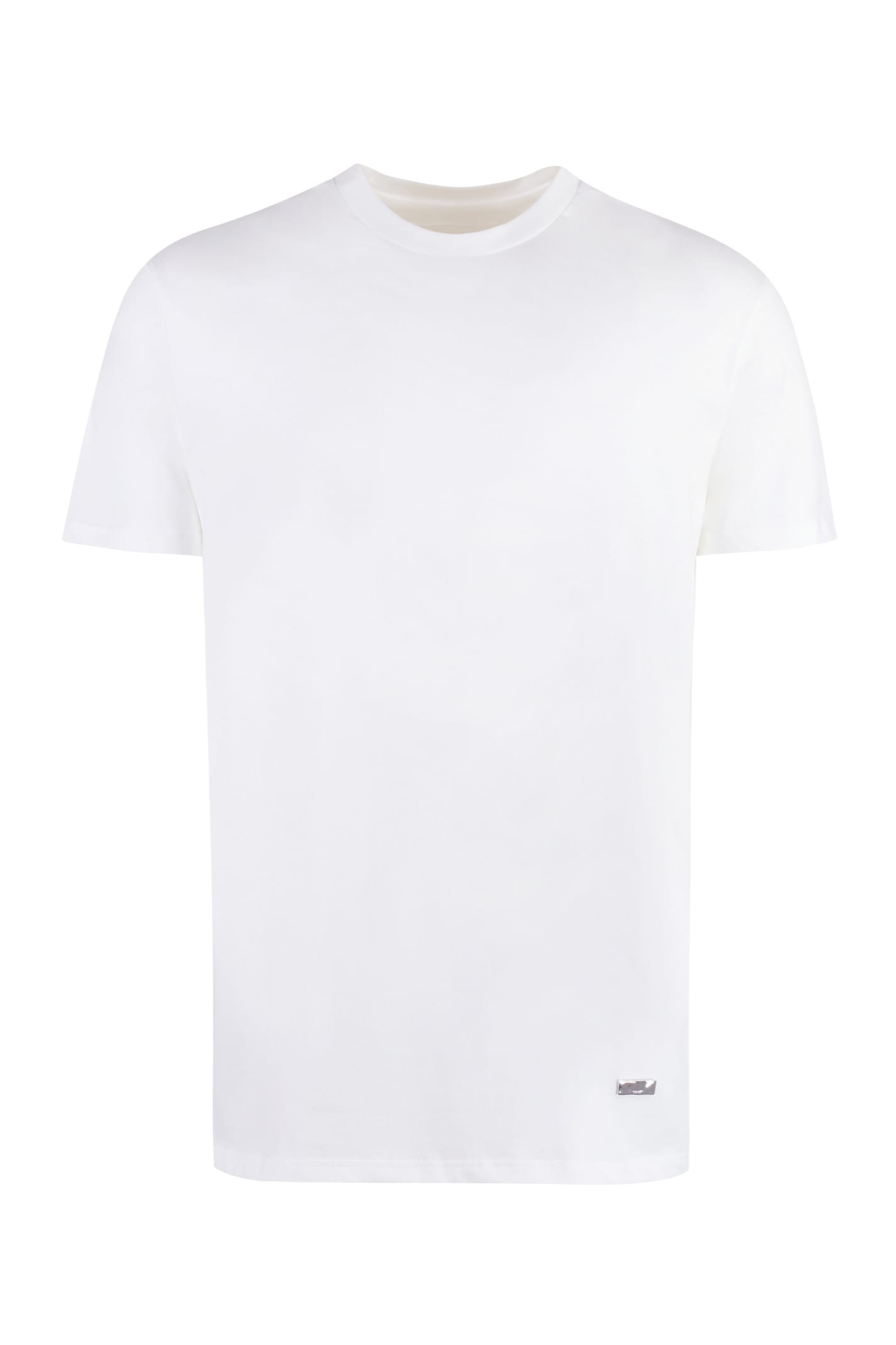 Shop Jil Sander Cotton Crew-neck T-shirt In White