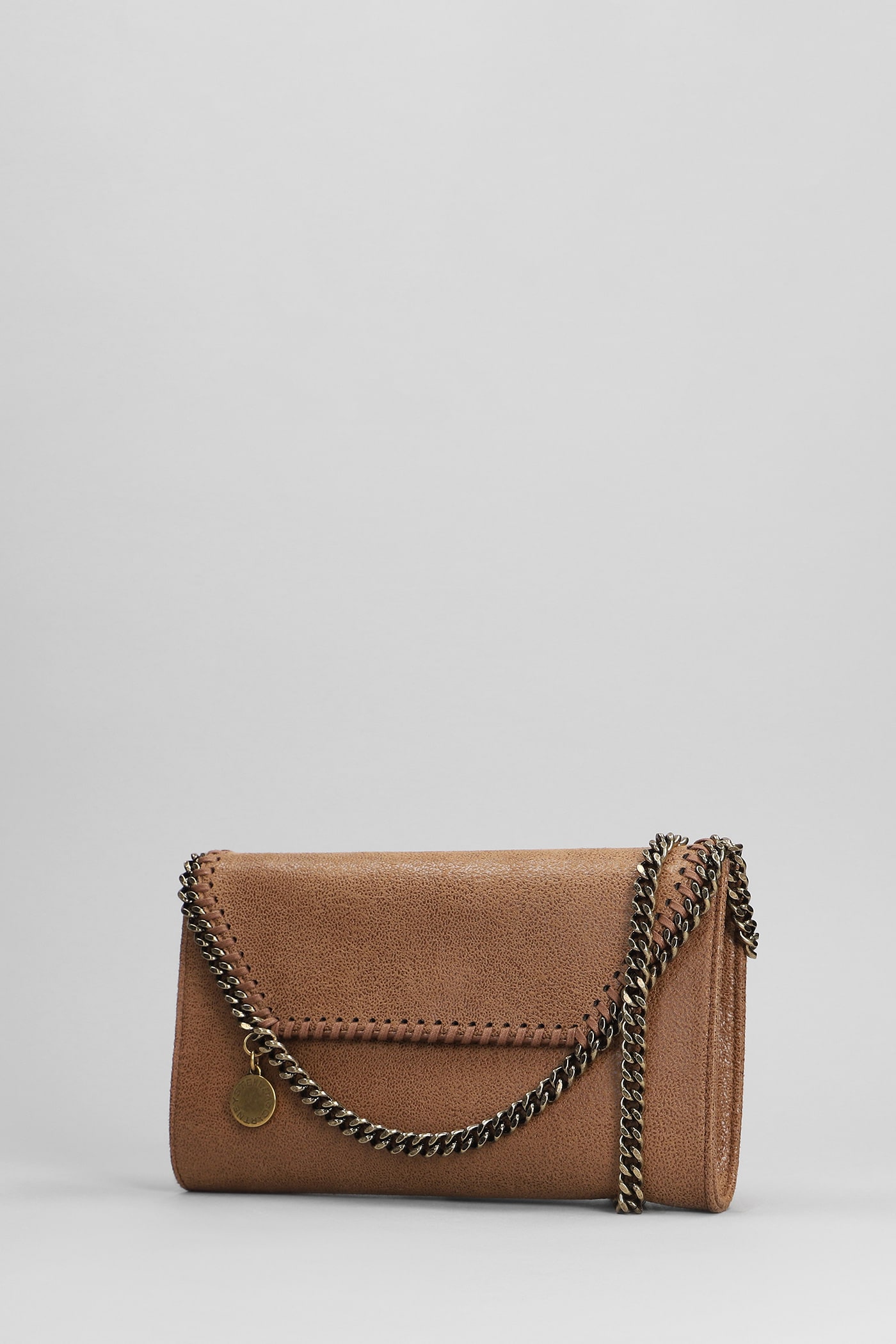 Shop Stella Mccartney Falabella Shoulder Bag In Brown Polyester