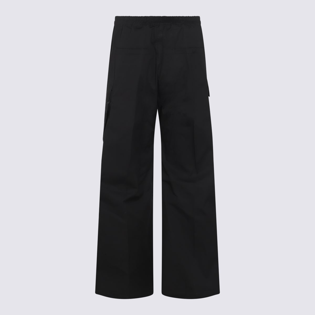 Rick Owens Mens Black Cargobelas Multi-pockets Wide-leg Relaxed-fit Stretch-cotton Trousers In Black